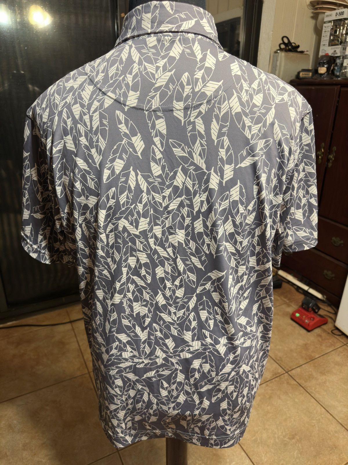 Other Manuhealii Gray Feather Print Polo Shirt Men's Small Size US S / EU 44-46 / 1 - 2 Thumbnail