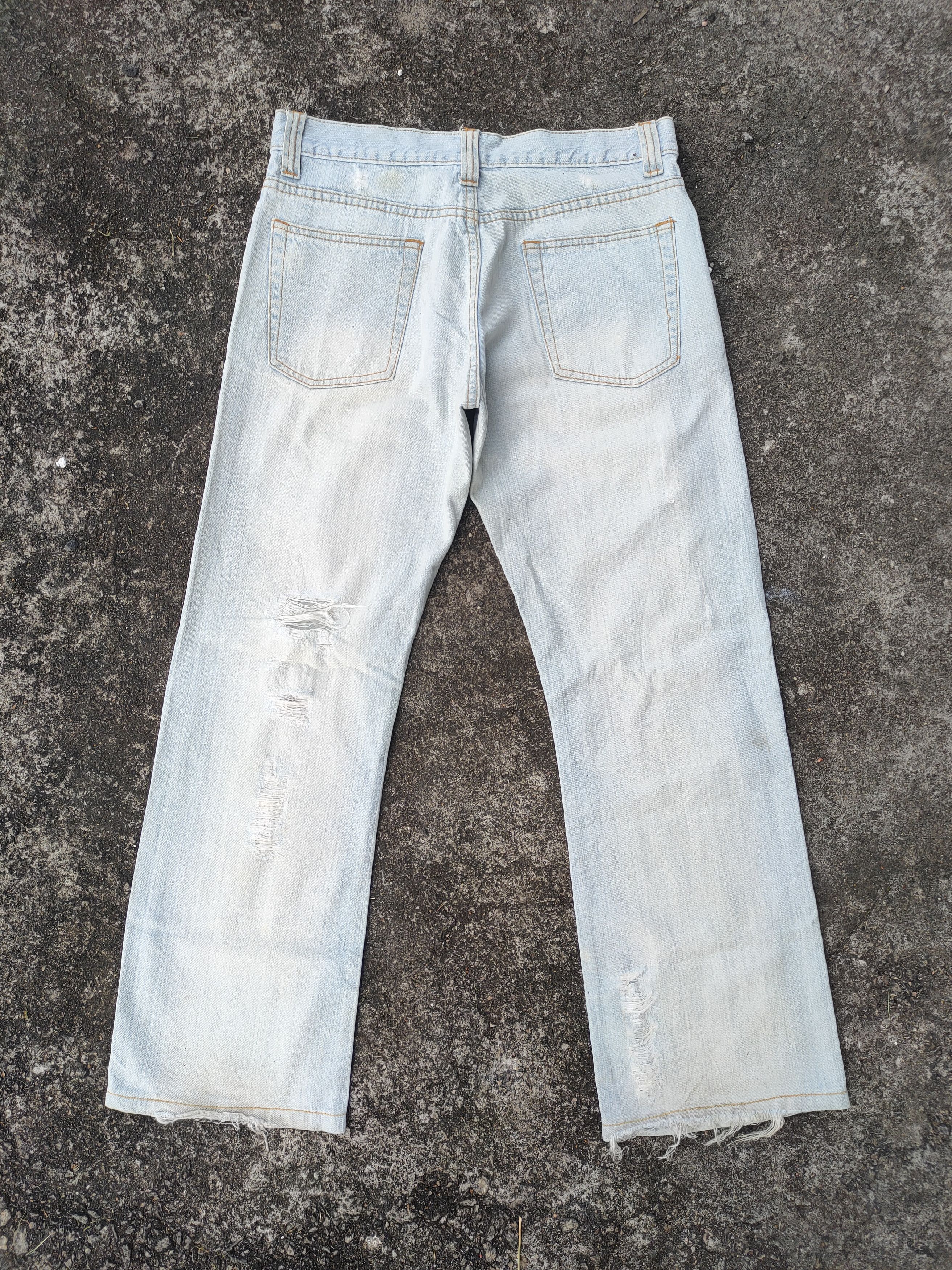 Japanese Brand × Jean × Vintage VINTAGE SEMANTIC DESIGN FLARE RIPPED LIGHT BLUE JEANS PANTS Size US 31 - 8 Thumbnail