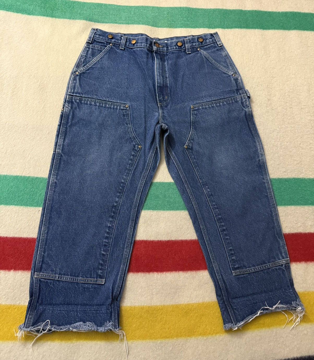 Carhartt Vintage 90s Carhartt Denim Double Knee 38 Wide Leg Jeans Size US 38 / EU 54 - 3 Thumbnail