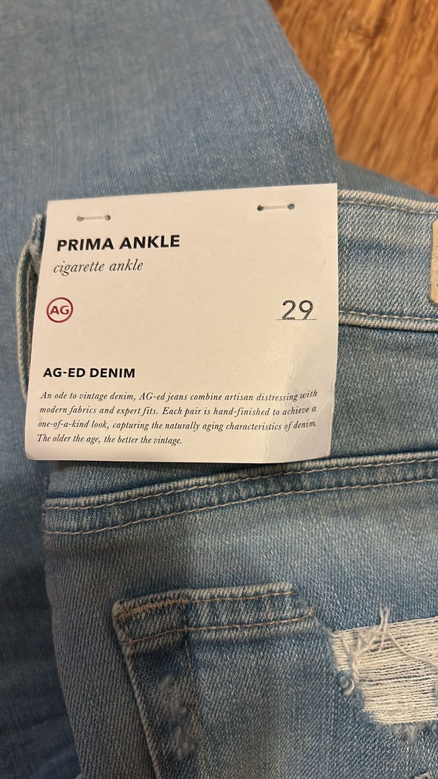 AG Adriano Goldschmied AG Jeans Prima Ankle Cigarette Ankle Slim Leg Jeans Size 29" - 5 Thumbnail