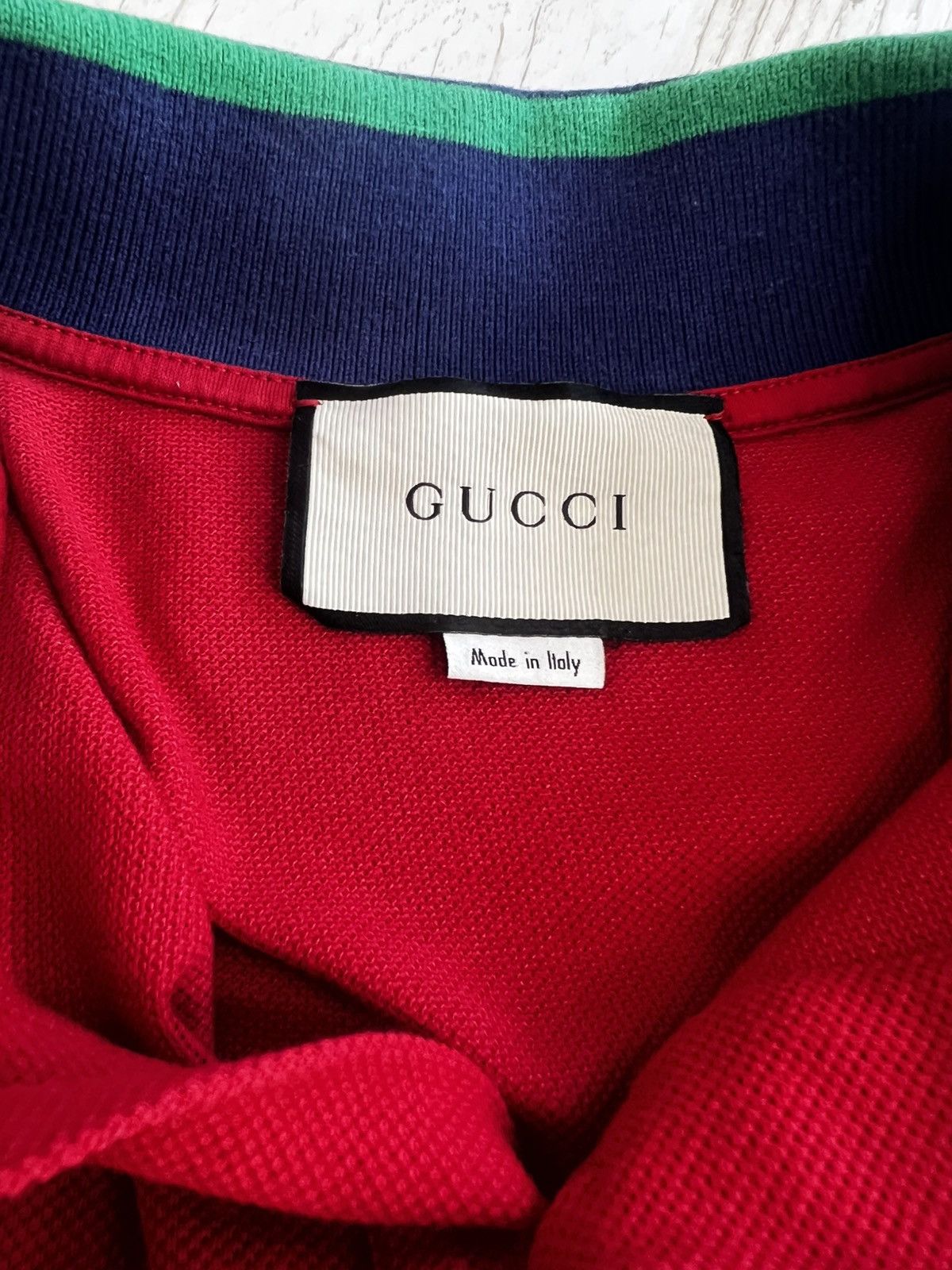 Gucci Gucci Red Cotton Pique Contrast Detail Polo T-Shirt M Size US M / EU 48-50 / 2 - 6 Thumbnail
