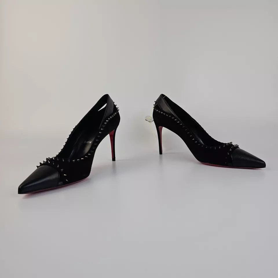 Christian Louboutin o1s1wg110125 Duvette Spikes 85mm Pumps in Black Size US 6 / IT 36 - 5 Thumbnail