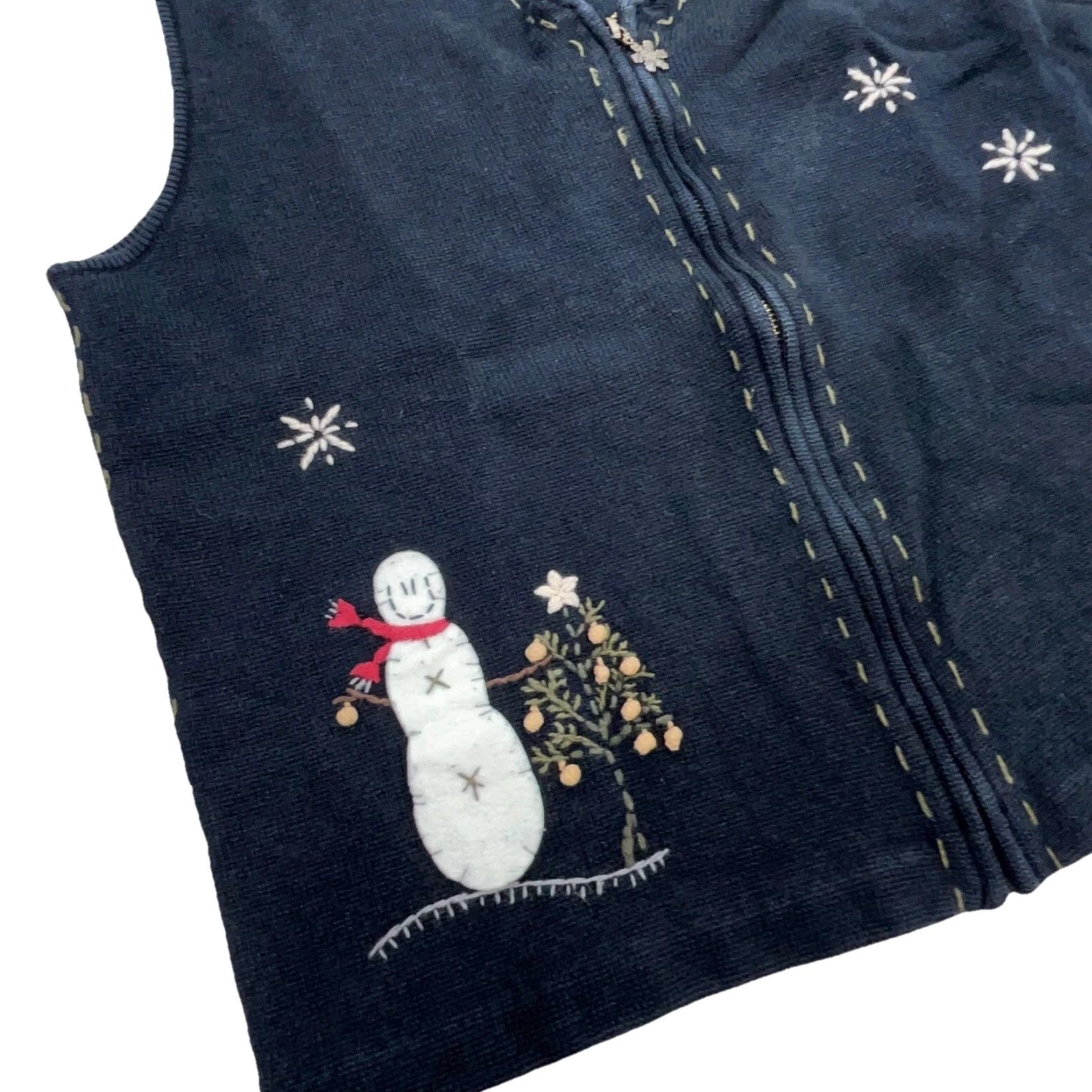 Vintage VINTAGE Woolrich Sweater Women L Black Vest Knit Snow Man Winter Christmas Size L / US 10 / IT 46 - 3 Thumbnail