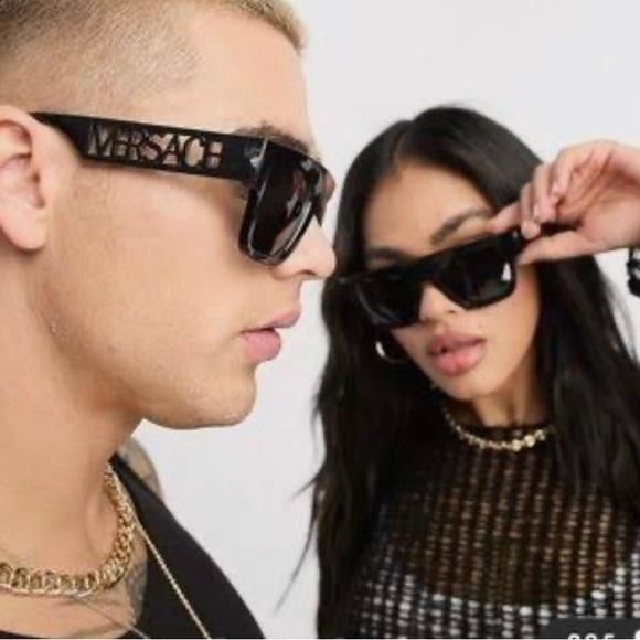 Versace New Versace 4430U Sunglasses GB1/81 - Black - Polar Dark Gre Size ONE SIZE - 11 Thumbnail