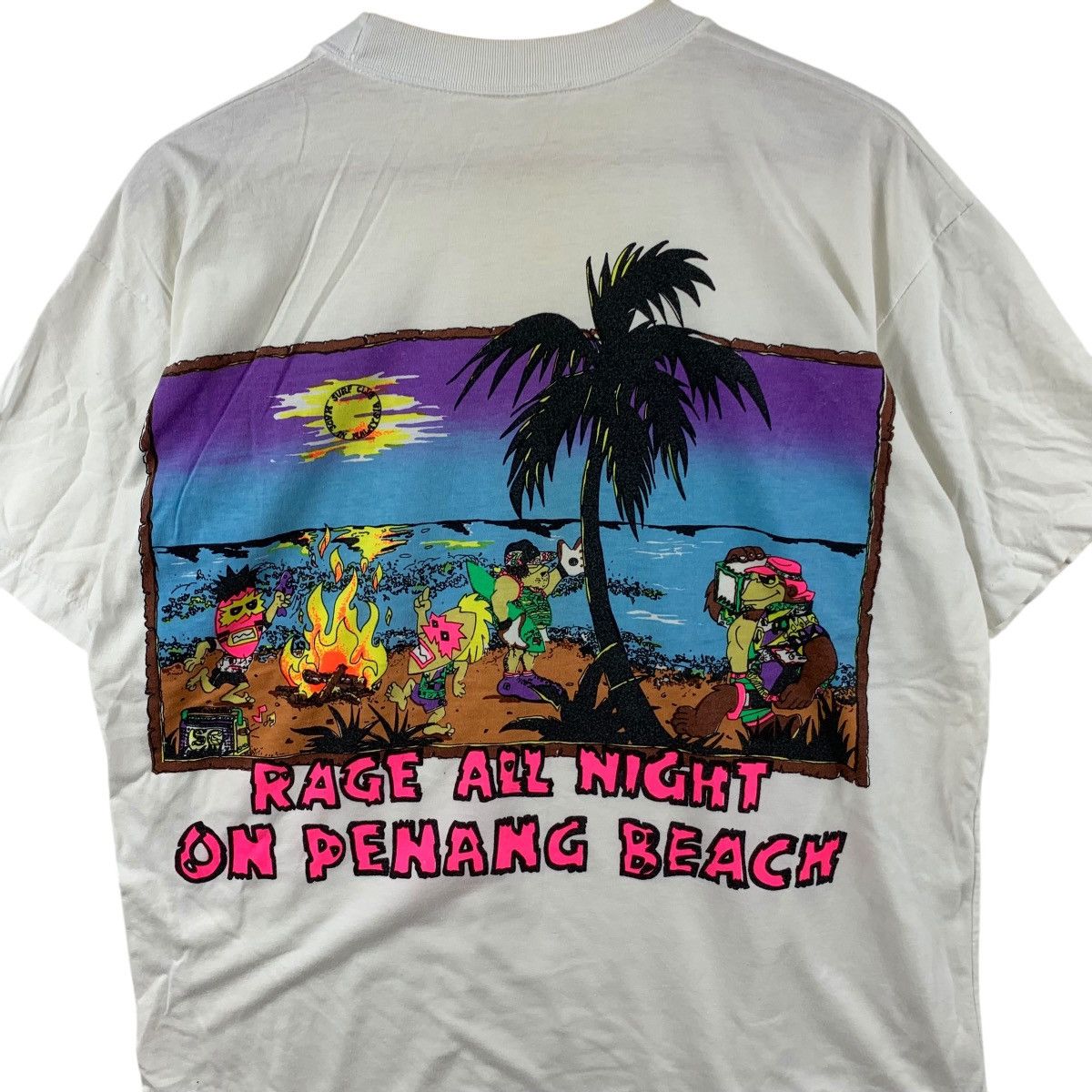 Vintage Vintage 90’ MALAYSIA PENANG SURF Rage All Night Painting Size L / US 10 / IT 46 - 6 Thumbnail