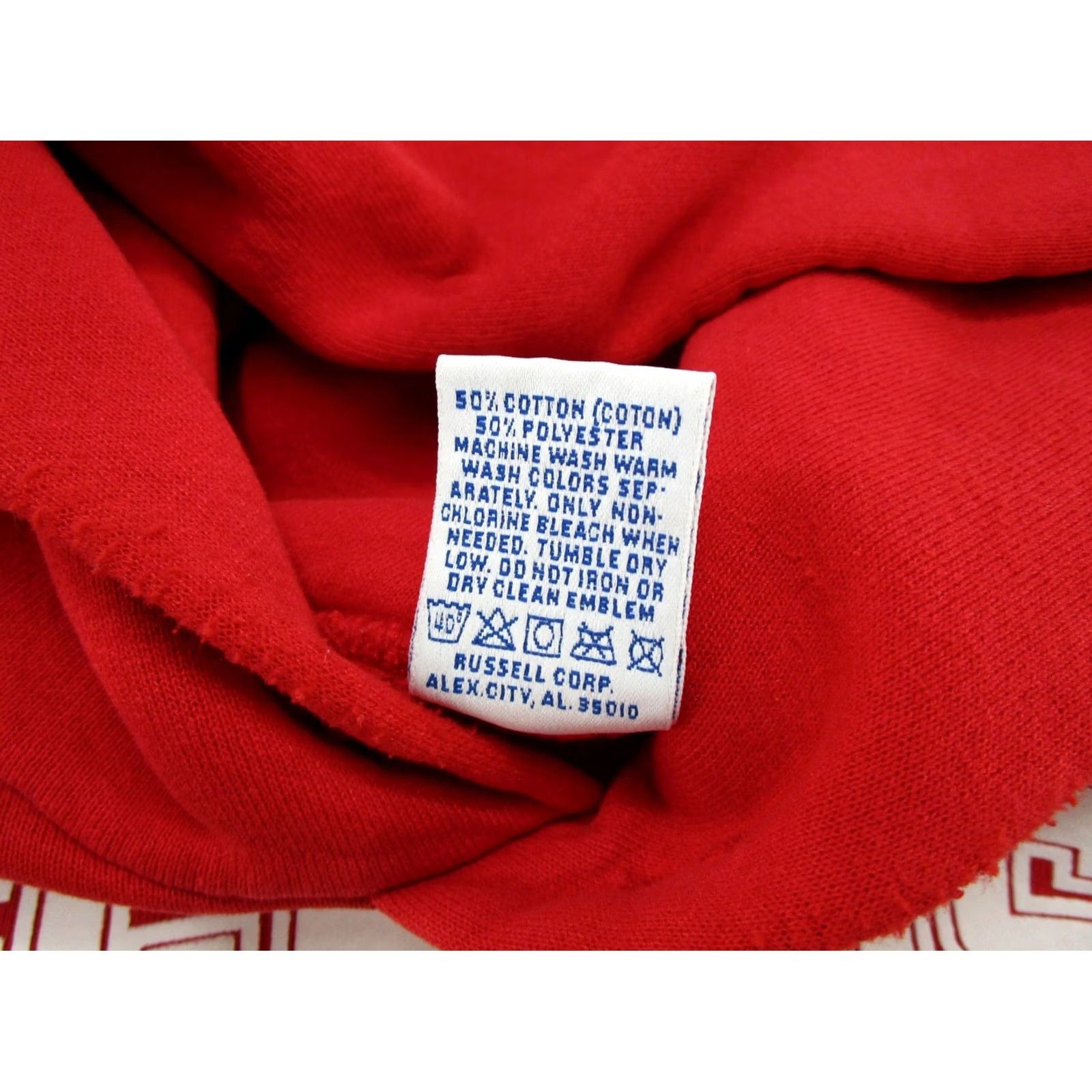 Russell Athletic VINTAGE Russell Athletic Hoodie Shirt Adults XL Red 90s Sports Football Mens Hooded Pullover Size US XL / EU 56 / 4 - 5 Thumbnail
