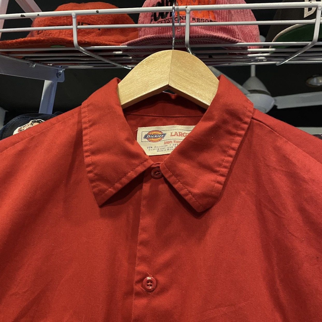 Dickies Vintage Dickies Red Custom Made Hardcore Design Shirt Pocket Size US L / EU 52-54 / 3 - 8 Thumbnail