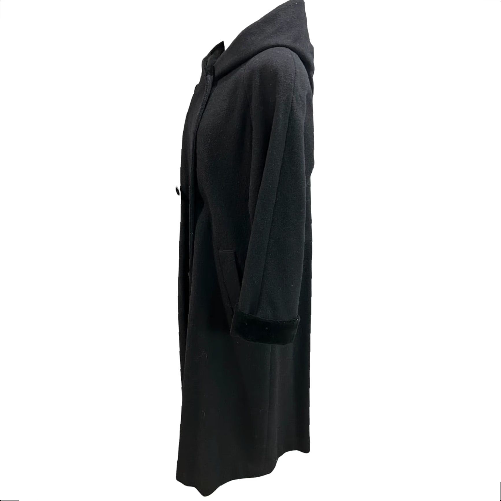 Velvet VINTAGE Herman Kay Petite Womens Jacket Wool Black Velvet Trim 10P Size 10P Womens Wool Jacket Velvet Trim Vintage Size L / US 10 / IT 46 - 4 Thumbnail