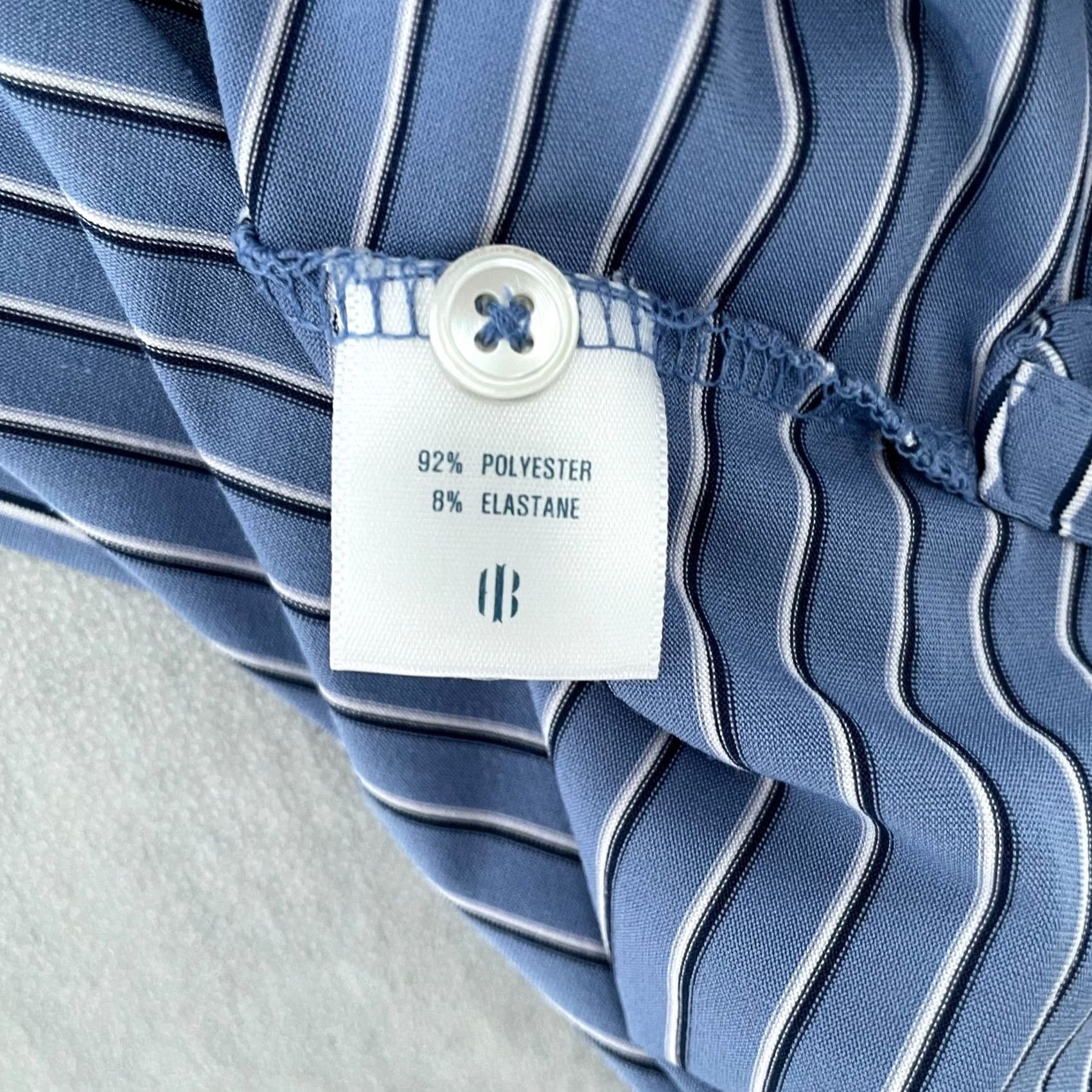 Vintage Holderness & Bourne Polo Adult Large Blue The Sutton Diamond Run Golf Club Shirt Polo Blue Striped Logo Embroidered Men Mens Golf Size US L / EU 52-54 / 3 - 6 Thumbnail