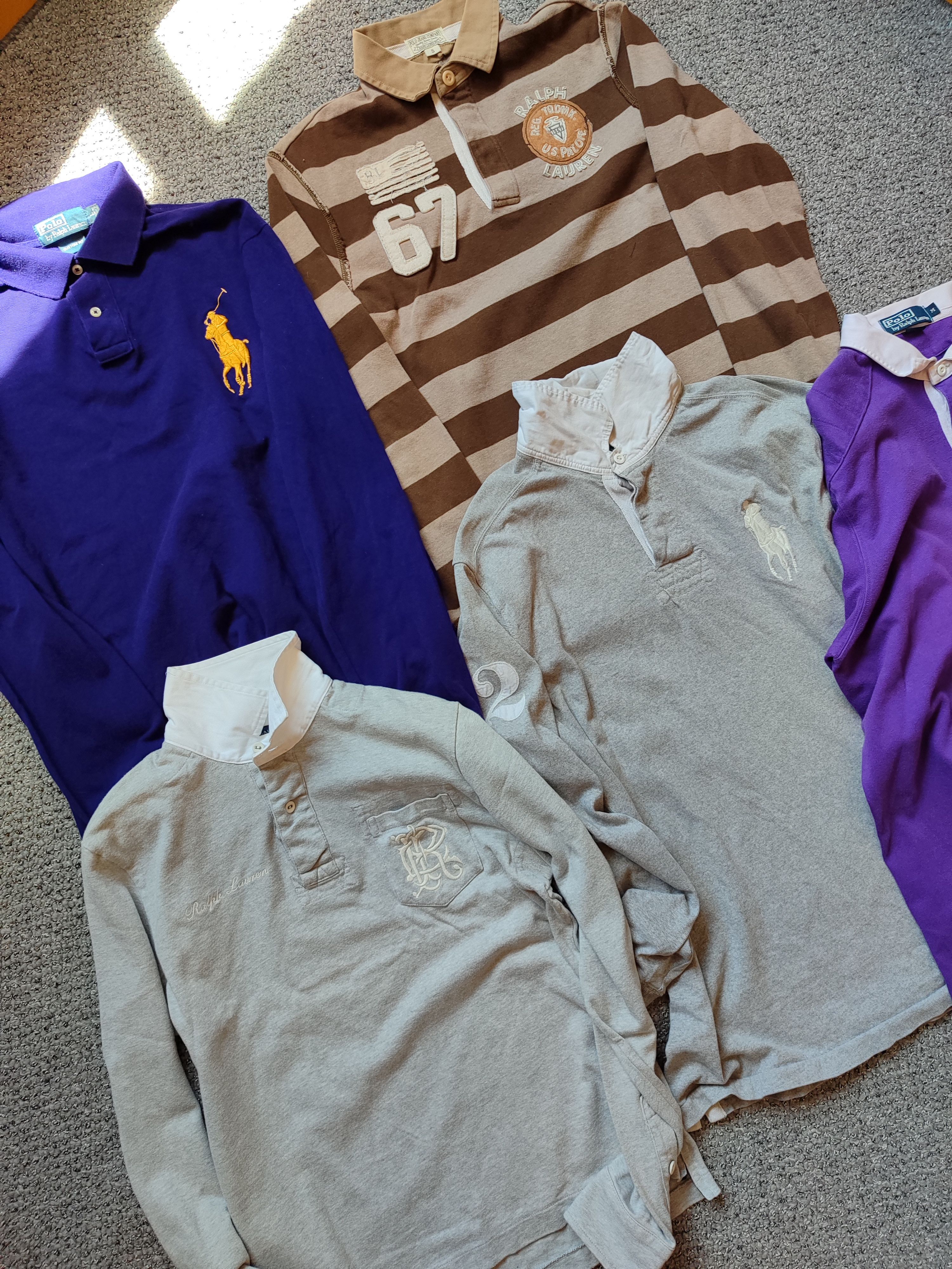 image of 5 Pack Polo Ralph Laurent Polo Rugby Long Vintage, Men's (Size Medium)
