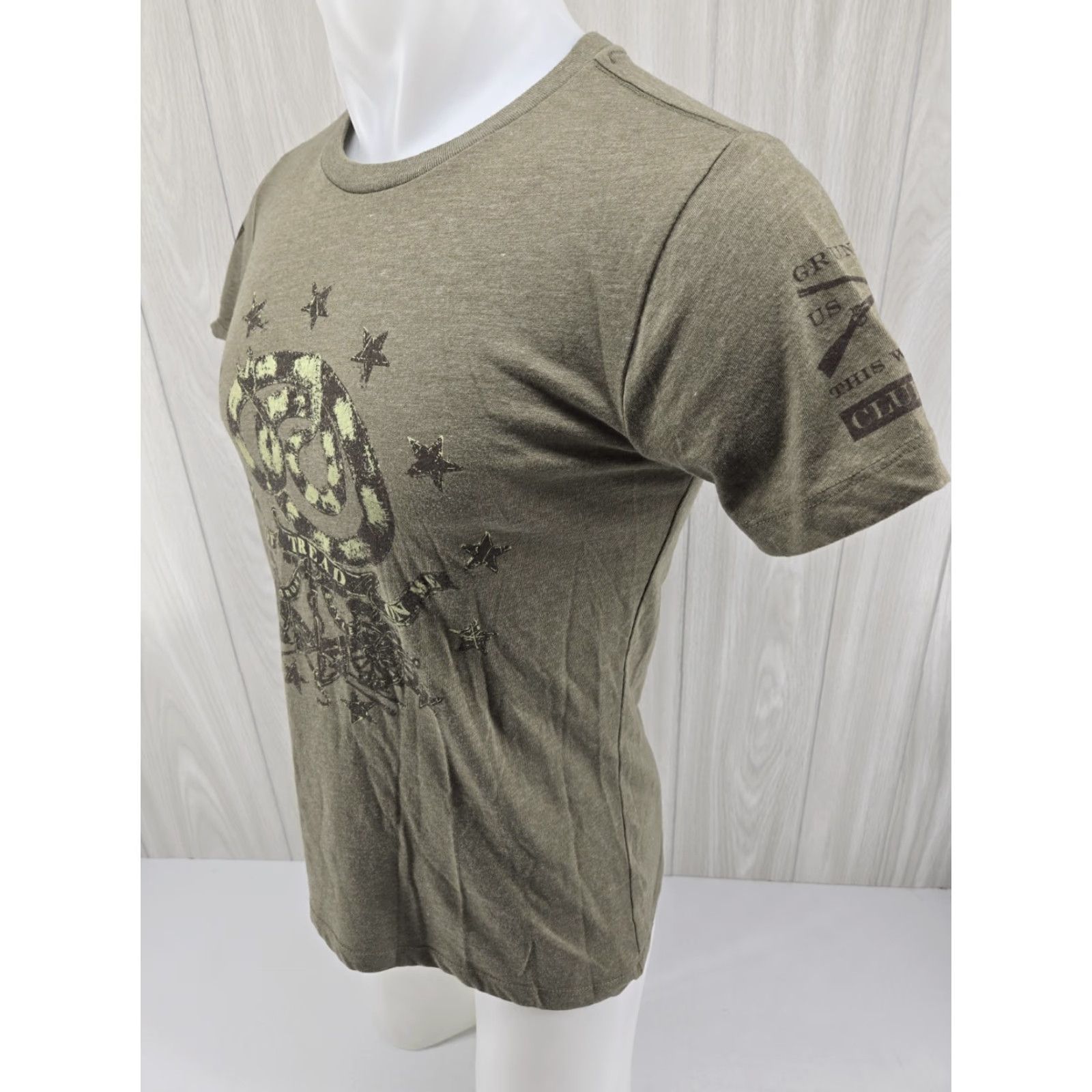 Vintage Grunt Style T-Shirt Women Green Do Not Tread On Me Crew Neck Short Sleeve Large Size L / US 10 / IT 46 - 5 Thumbnail