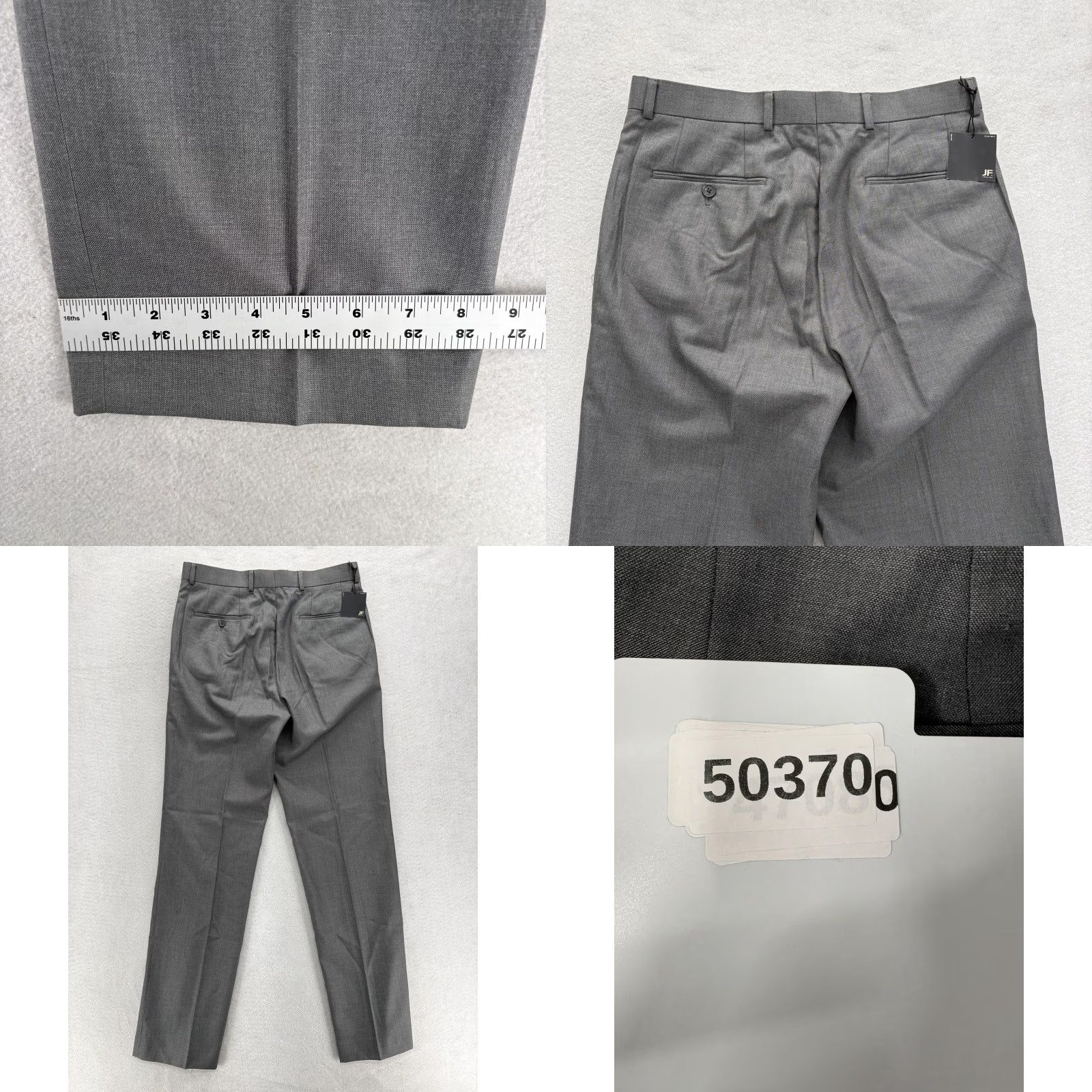 Ferrari J Ferrar Dress Pants Mens 32x34 Gray Flat Front Lined Formal Business Workwear Pants Size US 32 / EU 48 - 8 Thumbnail