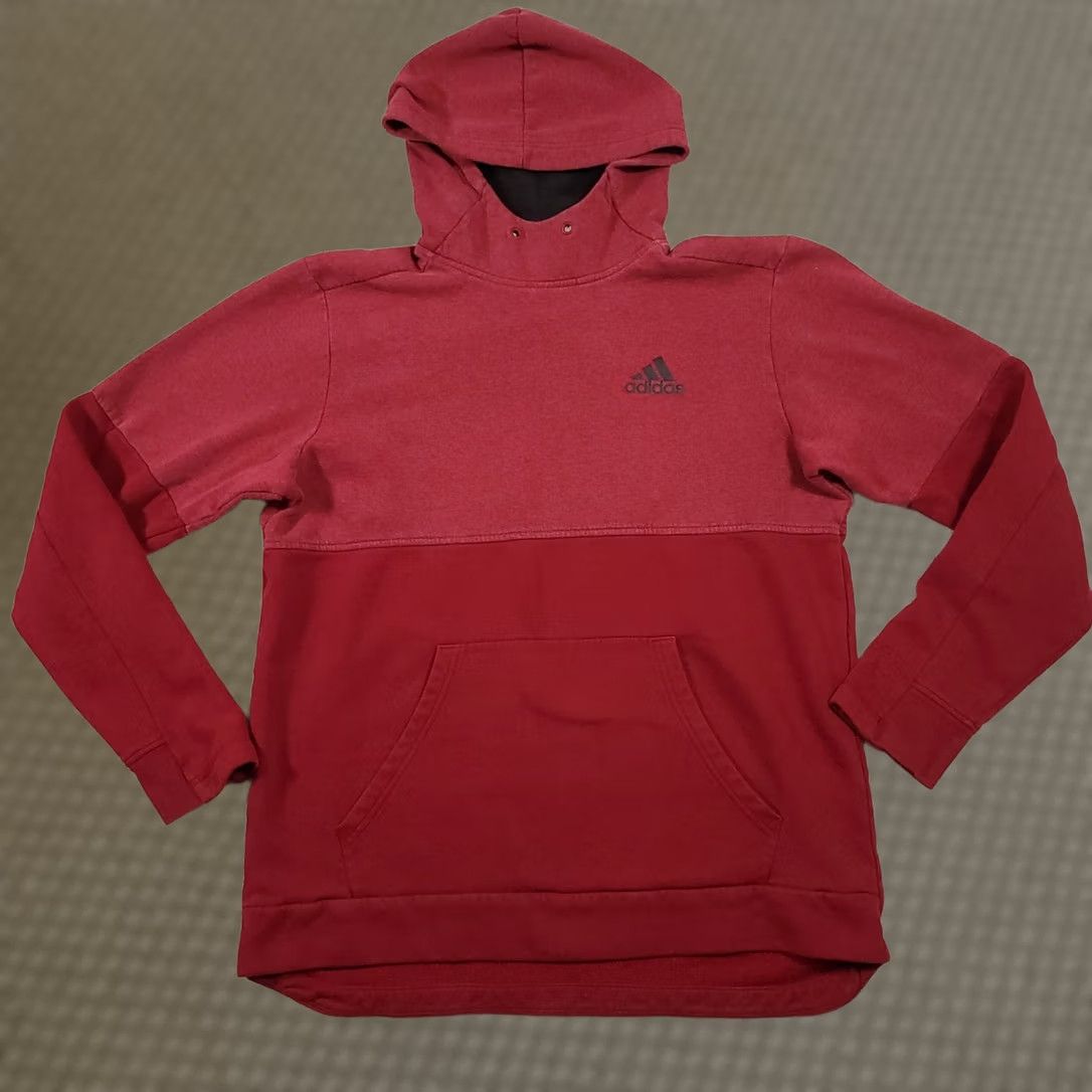Adidas Adidas Hoodie Athletic Fleece Women's M Colorblock Maroon Kangaroo Pocket Size M / US 6-8 / IT 42-44 - 1 Thumbnail