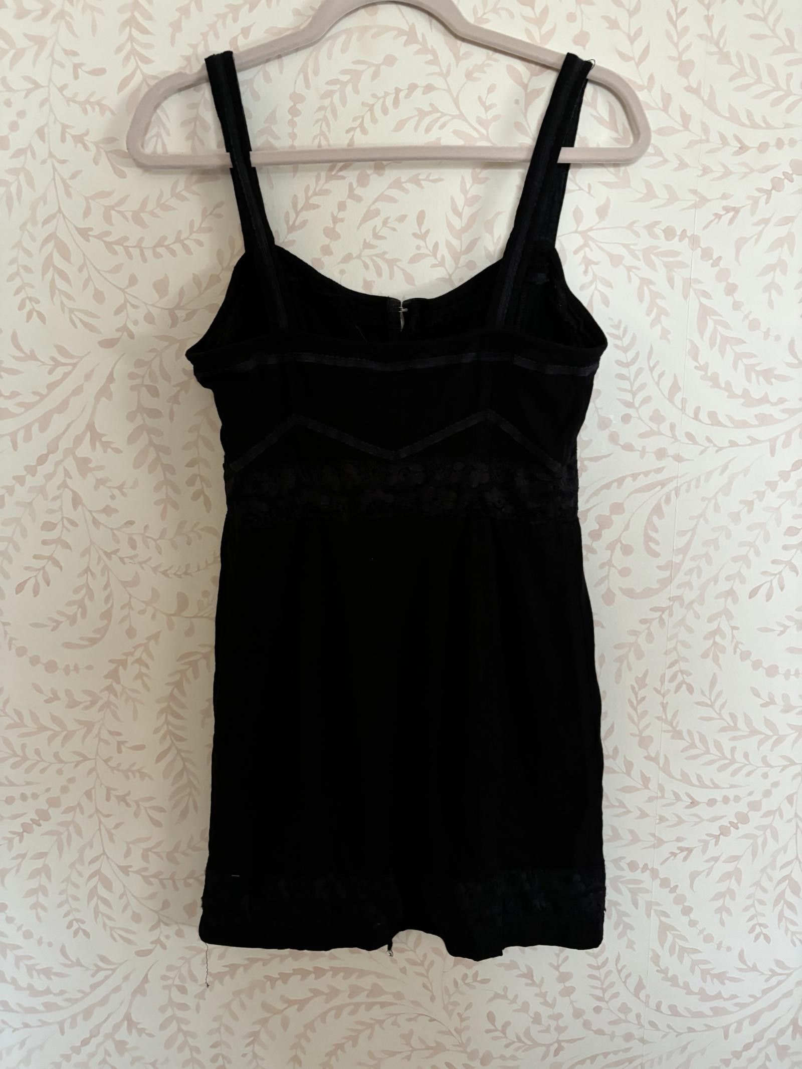 Free People Free People Corset Black Dress with Lace Accents Size L / US 10 / IT 46 - 2 Thumbnail