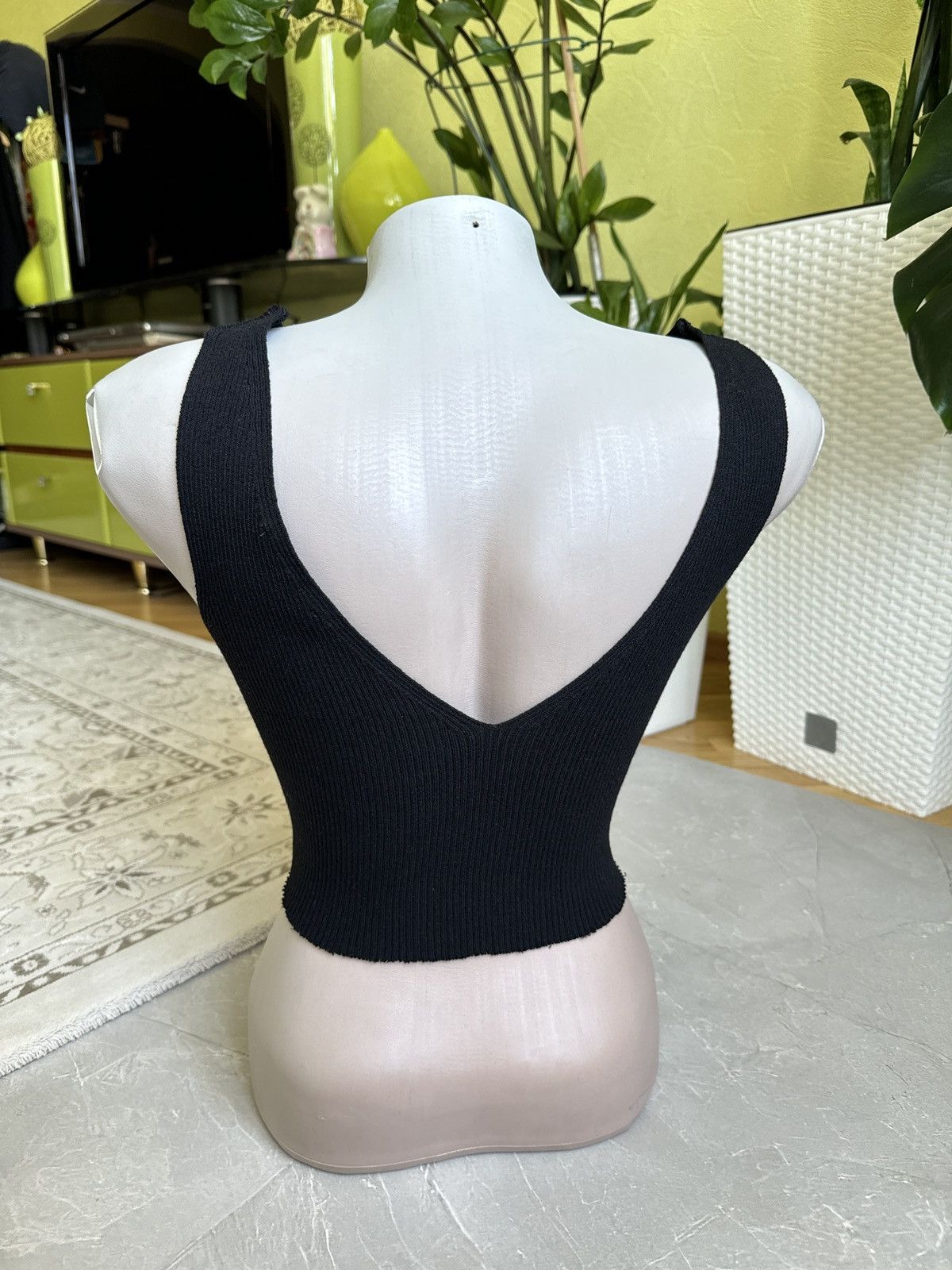 Roberto Cavalli Vintage Y2K Roberto Cavalli Ribbed Crop Top V-Neck Avantgard Size XS / US 0-2 / IT 36-38 - 6 Thumbnail