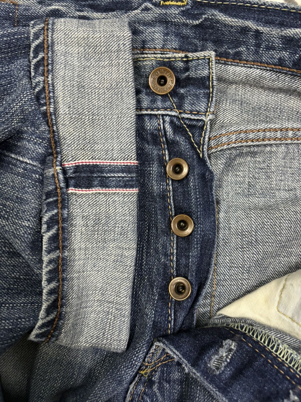 Edwin Vintage Edwin 505axx Selvedge Straight Leg Distressed Jeans Size US 32 / EU 48 - 5 Thumbnail