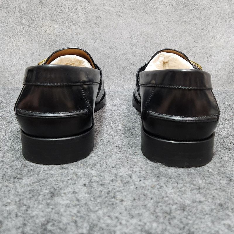 Gucci Gucci Interlocking Black Leather Loafers for Men - Size US 9.5 / EU 42-43 - 2 Thumbnail