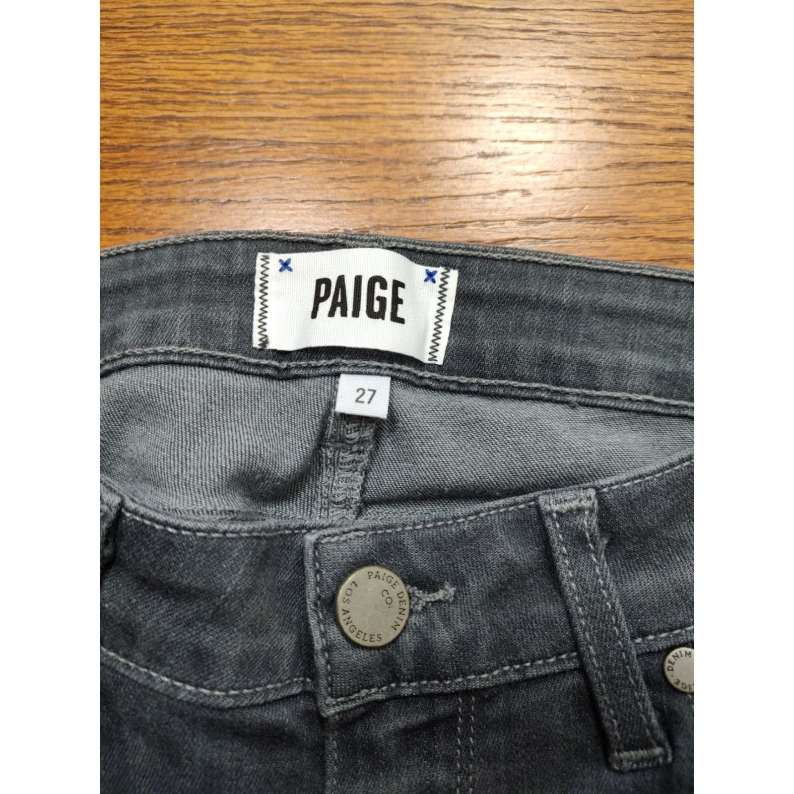 Paige PAIGE Verdugo Ankle Skinny Jeans Gray Stretch Denim Womens Slim 5-Pocket Inseam 27 Size 27" / US 4 / IT 40 - 4 Thumbnail