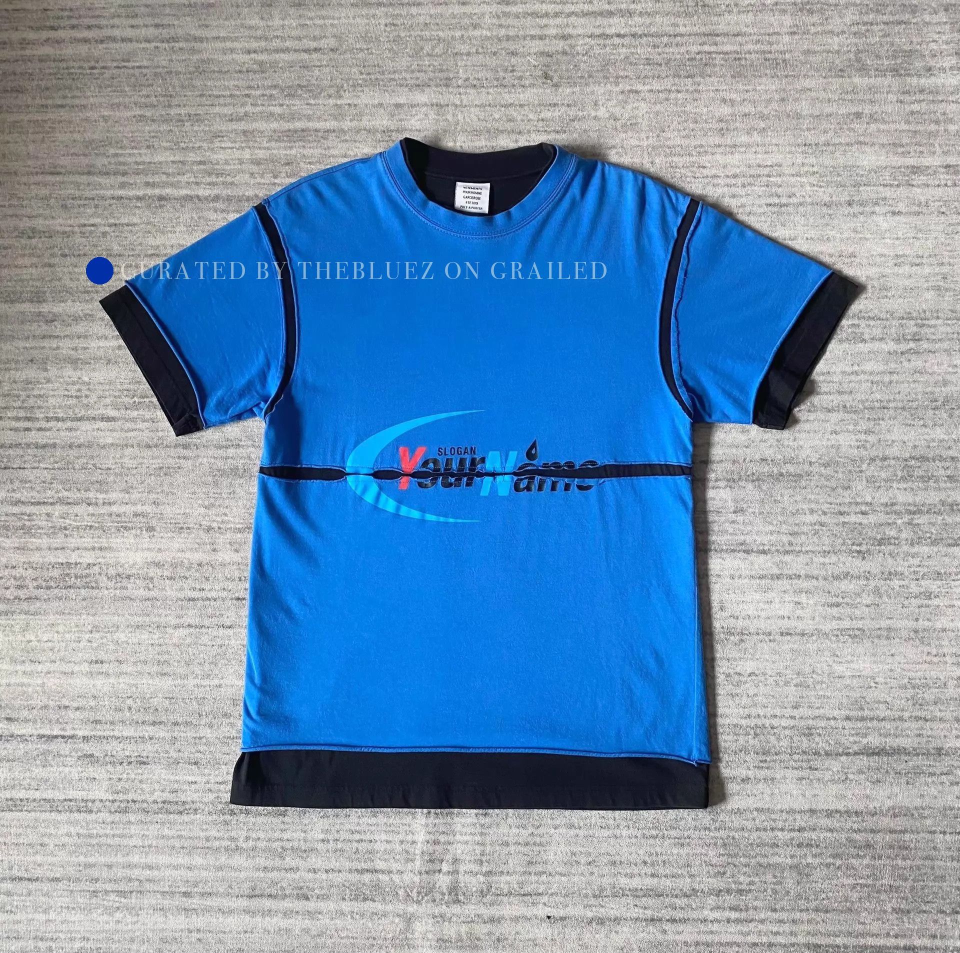 Vetements Ripped Blue Split 2-Piece Short Sleeve T-Shirt Size US XS / EU 42 / 0 - 1 Thumbnail