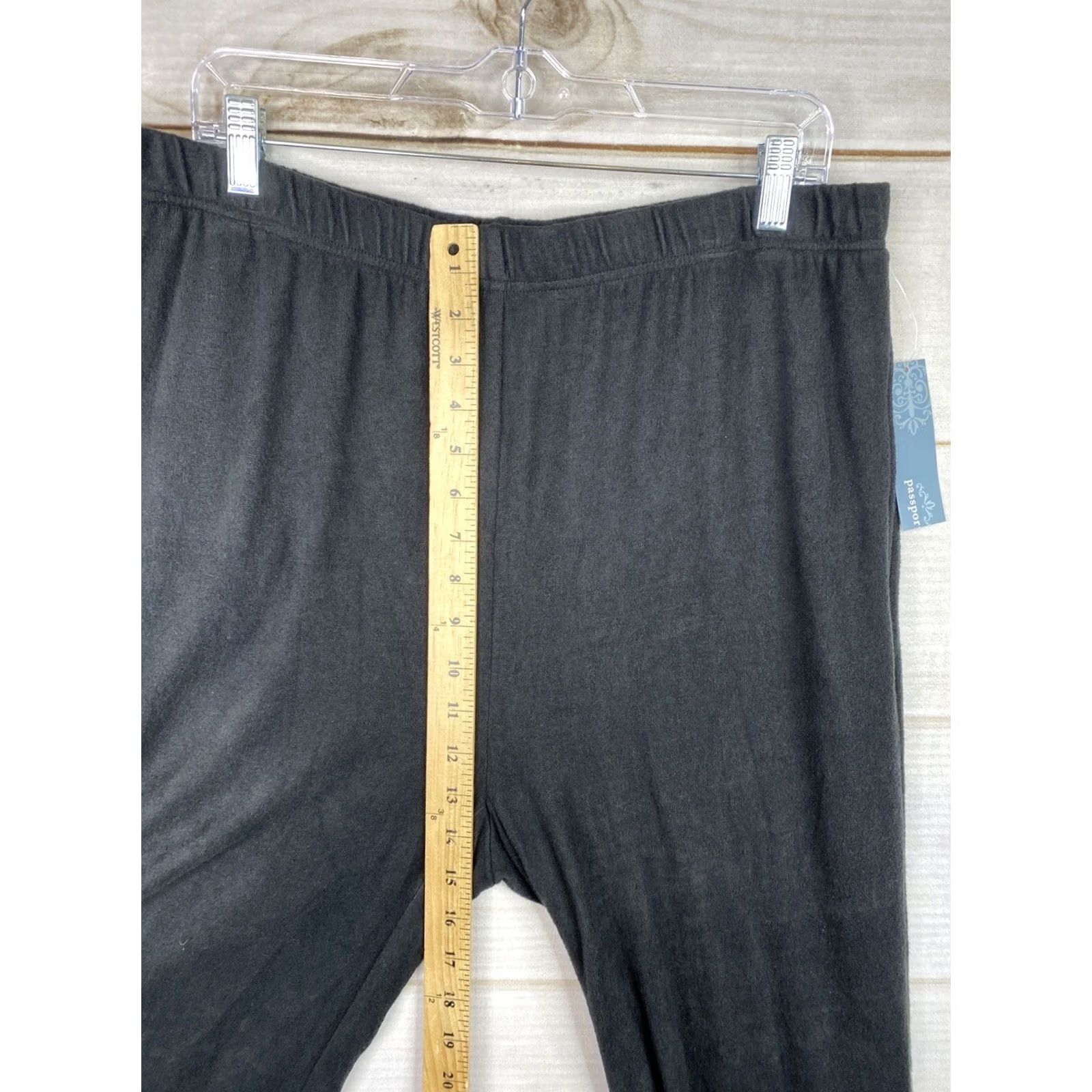 Vintage Passport Pants Womens XL 18-20 Black Soft Fleece Lightweight Stretch Pull On NWT Size 40" / US 18 - 5 Thumbnail