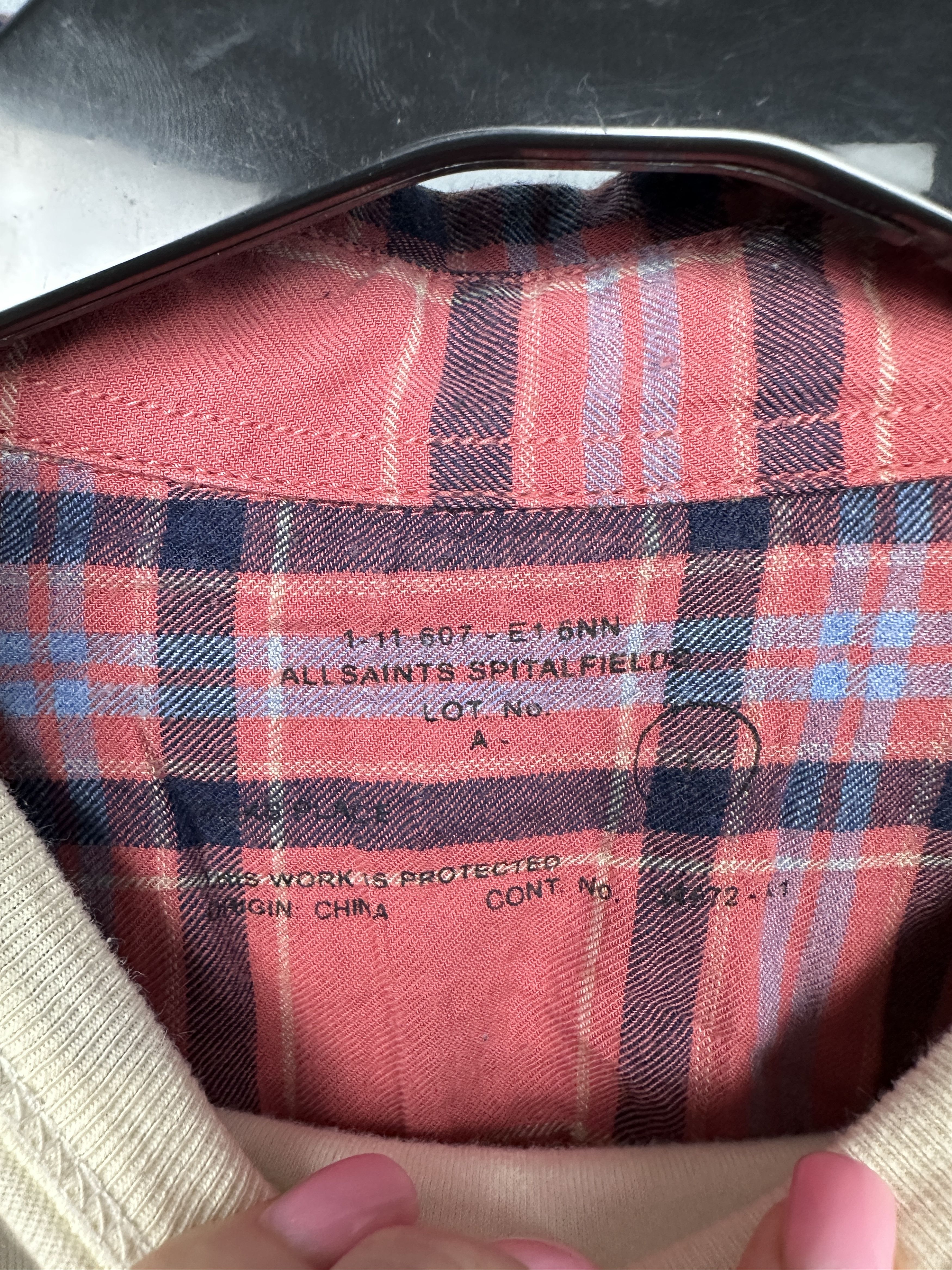 Allsaints Allsaints Mens Delaware Flannel Plaid Shirt Size US L / EU 52-54 / 3 - 3 Thumbnail