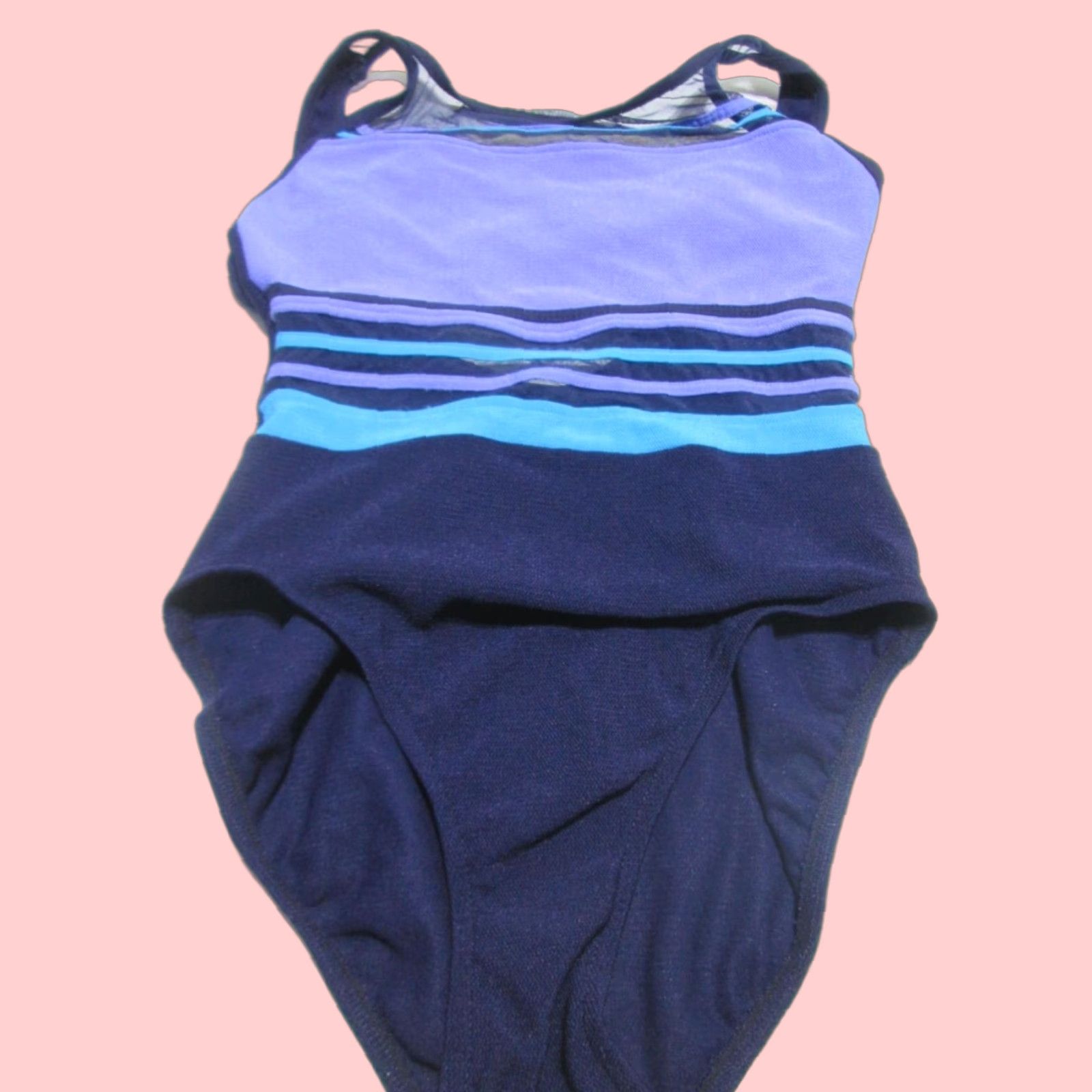 Vintage Mainstream Womens Tankini Navy Size 12 Extra Large XL Wireless Bra Support