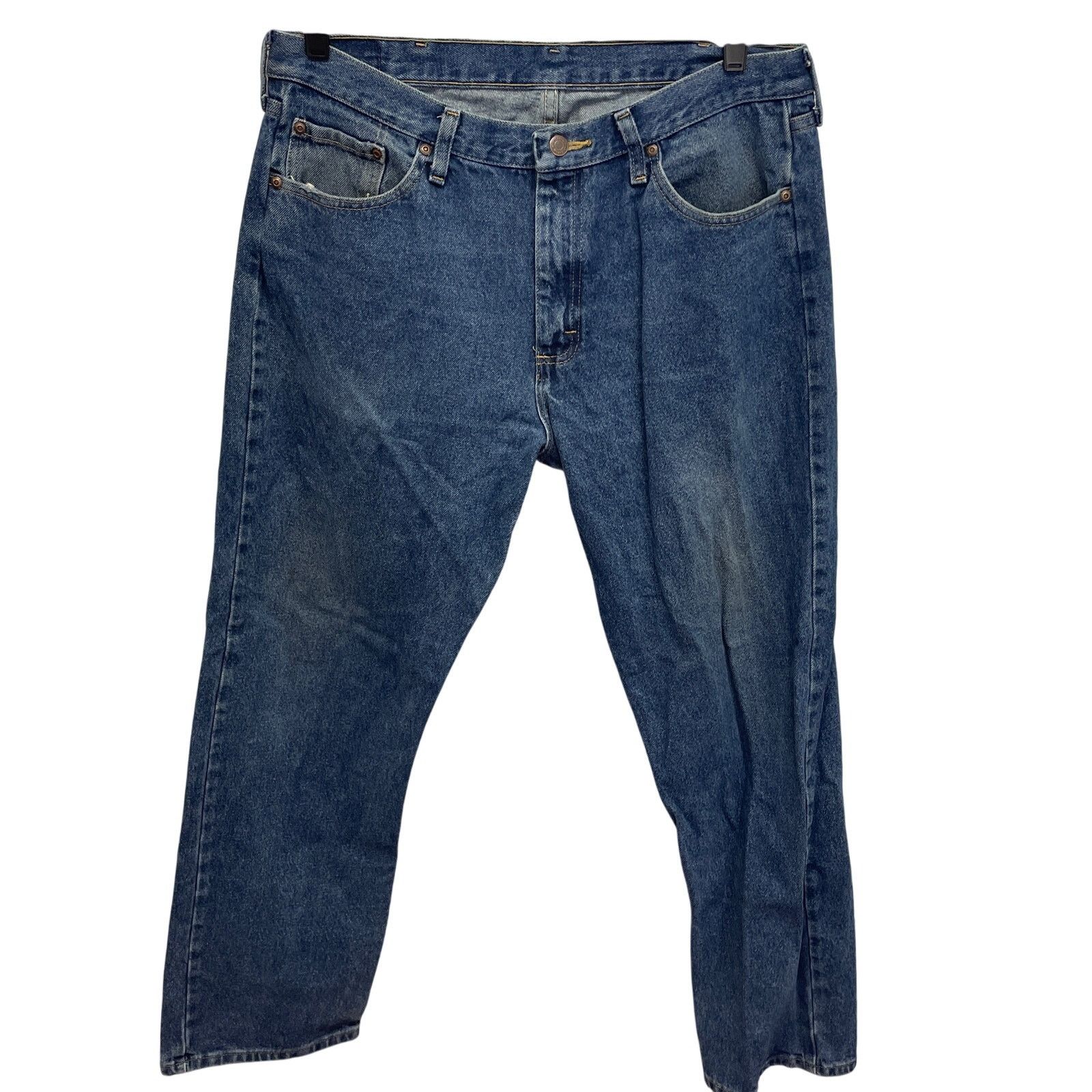 Wrangler Wrangler Mens 36 X 32 Cotton Relaxed Fit Denim Blue Jeans Size US 36 / EU 52 - 1 Thumbnail