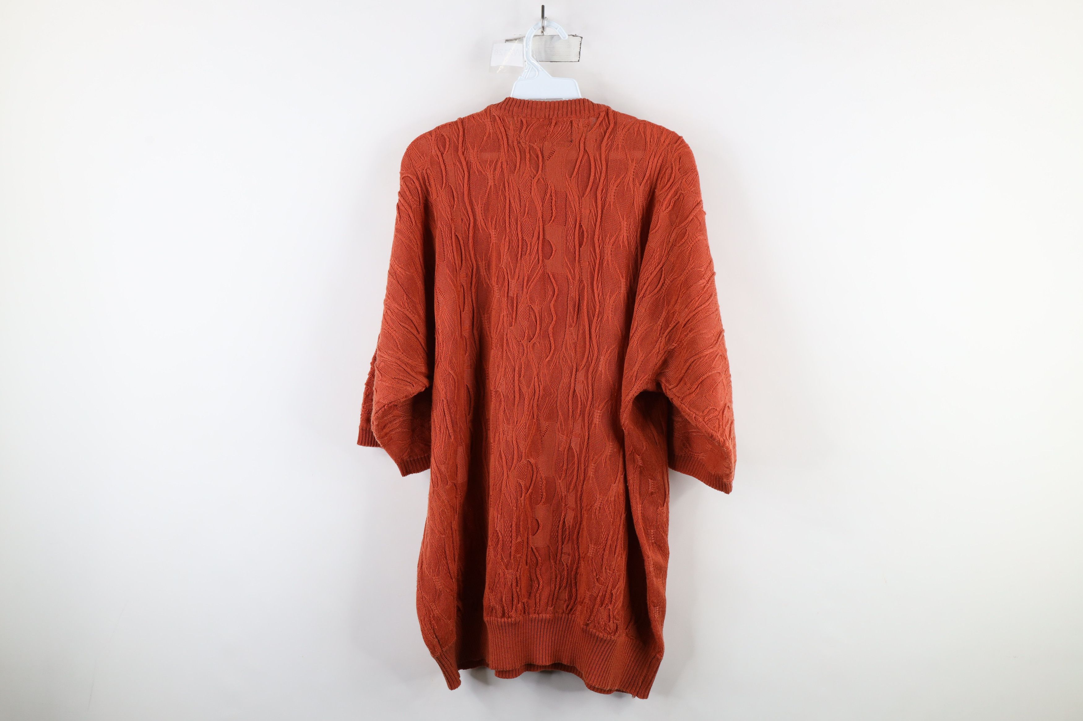 Vintage Vintage 90s Coogi Style Short Sleeve Knit Sweater Orange Size US XL / EU 56 / 4 - 10 Thumbnail