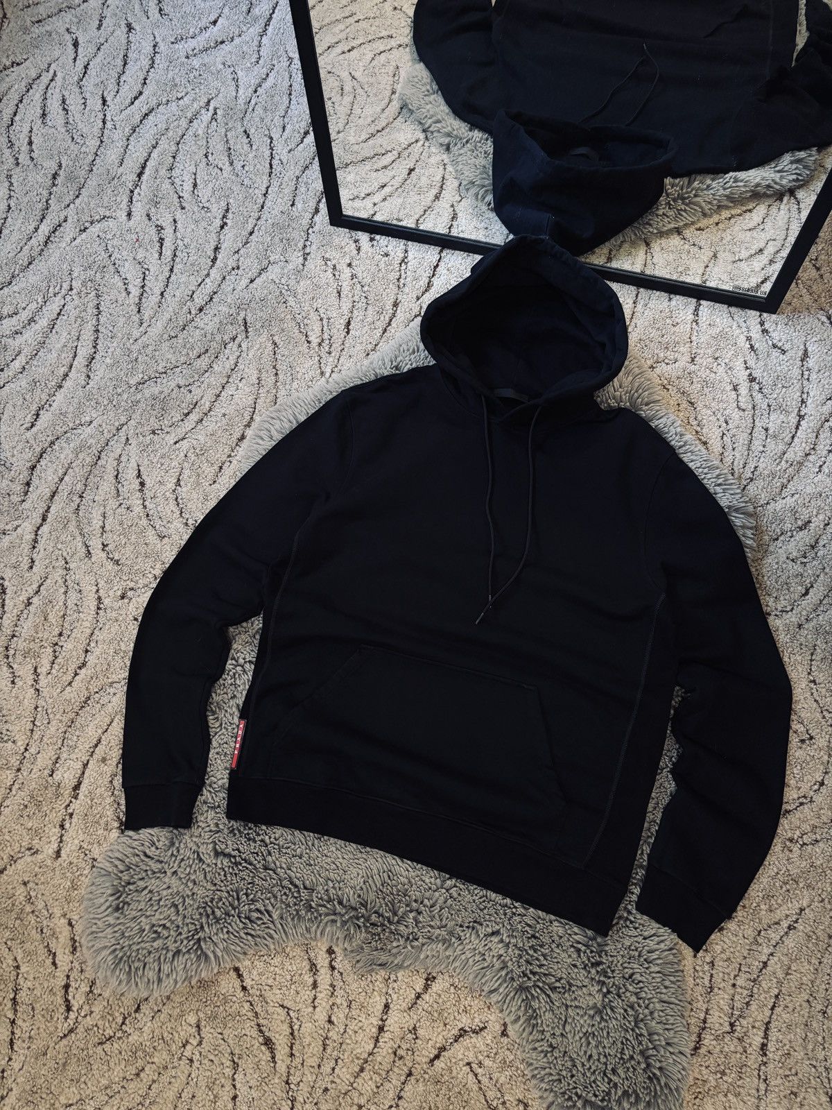 Prada Prada Milano Red Tab Luxury Black Hoodie Size US XL / EU 56 / 4 - 1 Thumbnail