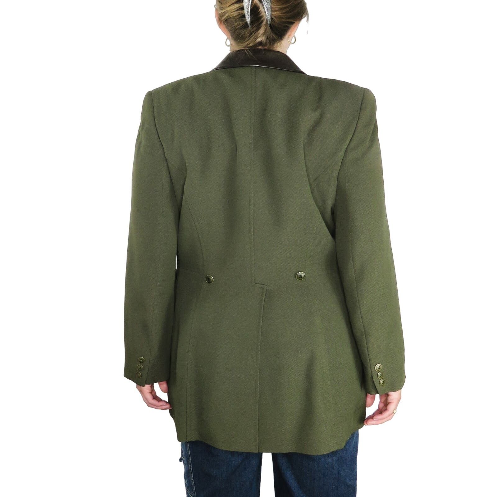 Vintage Vintage Dark Olive Green Blazer Jacket Medium Size M / US 6-8 / IT 42-44 - 6 Thumbnail