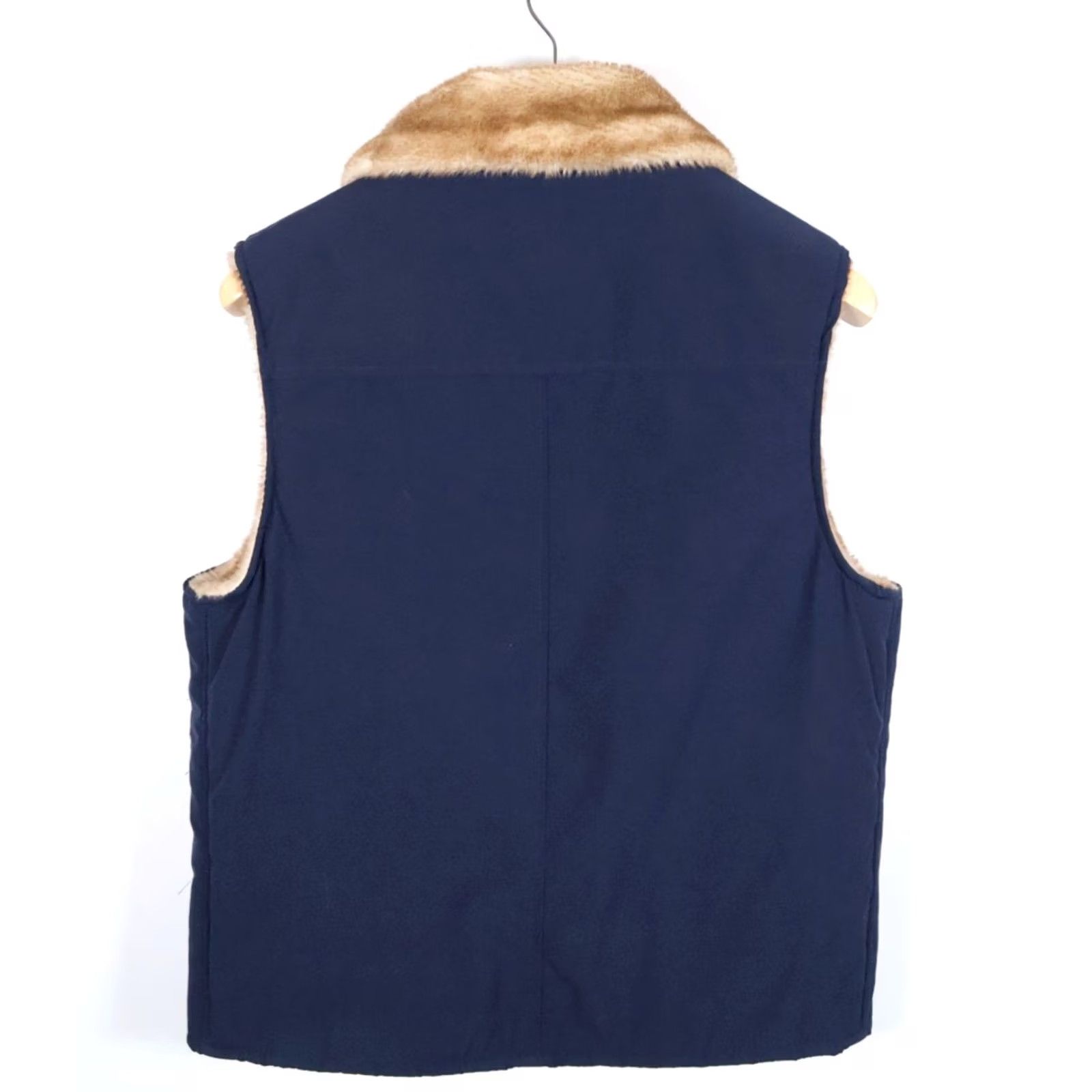 Schott VINTAGE Schott NYC Vest Men’s Large Dark Blue Faux Fur Lined Snap Button VTG Shirt Category: Vest Ladies? Size US L / EU 52-54 / 3 - 2 Thumbnail