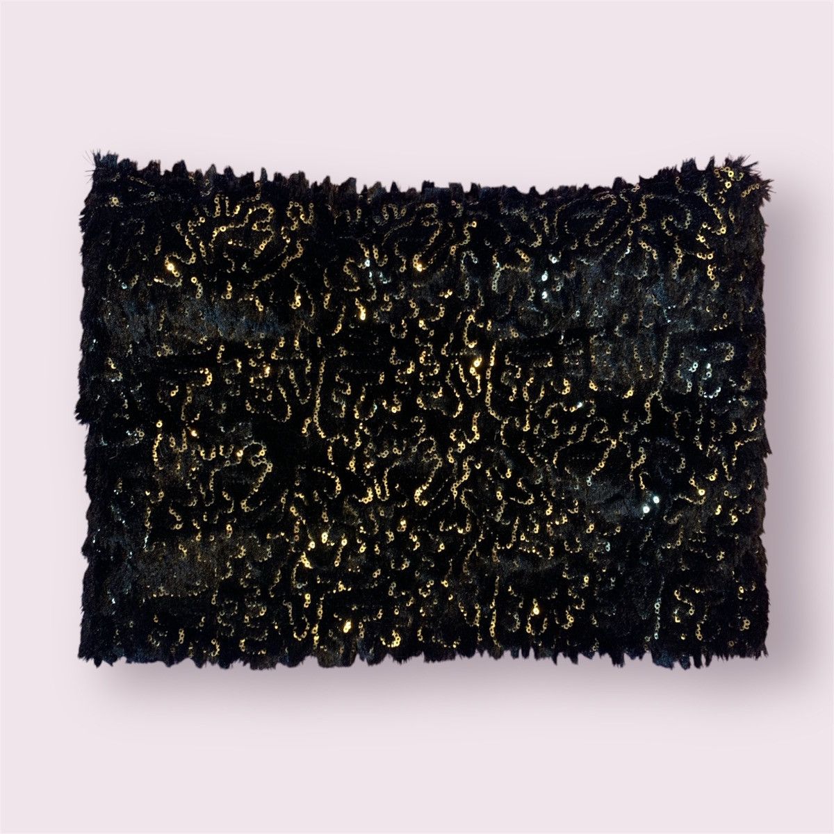 Betsey Johnson Gold Sequined Faux Fur Infinity Scarf Size ONE SIZE - 2 Thumbnail