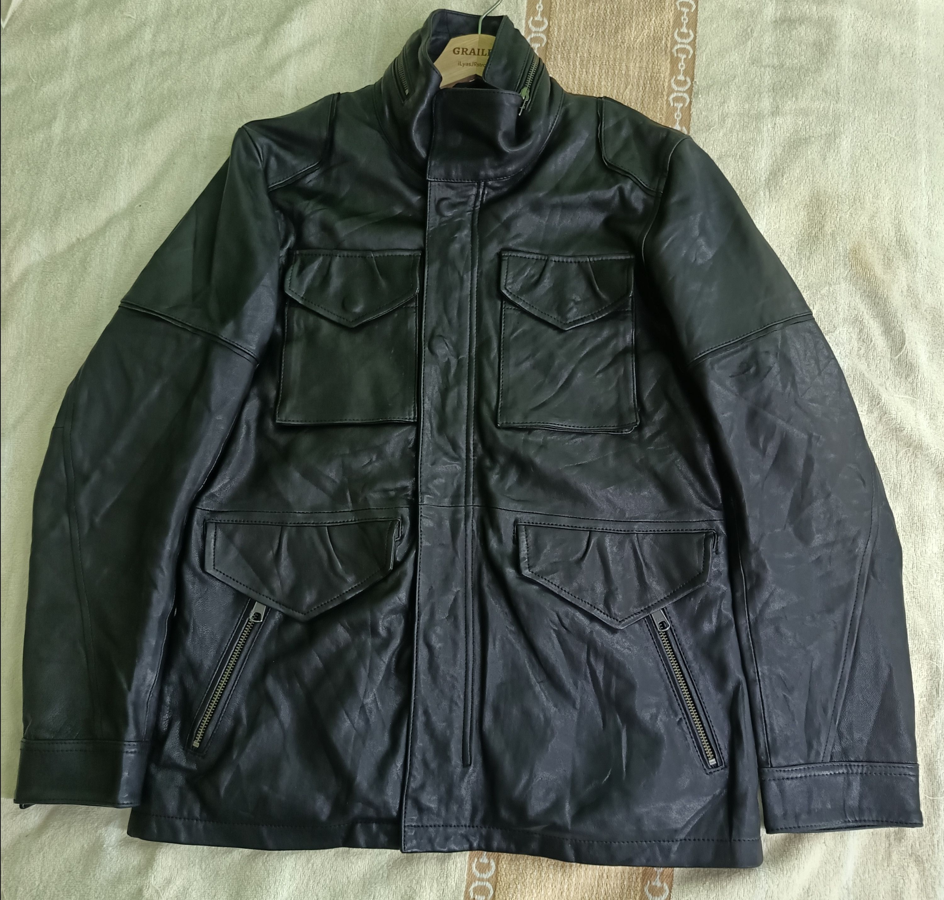 Japanese Brand 2000's Rattle Trap Black Coated Biker Jacket Size US M / EU 48-50 / 2 - 1 Thumbnail
