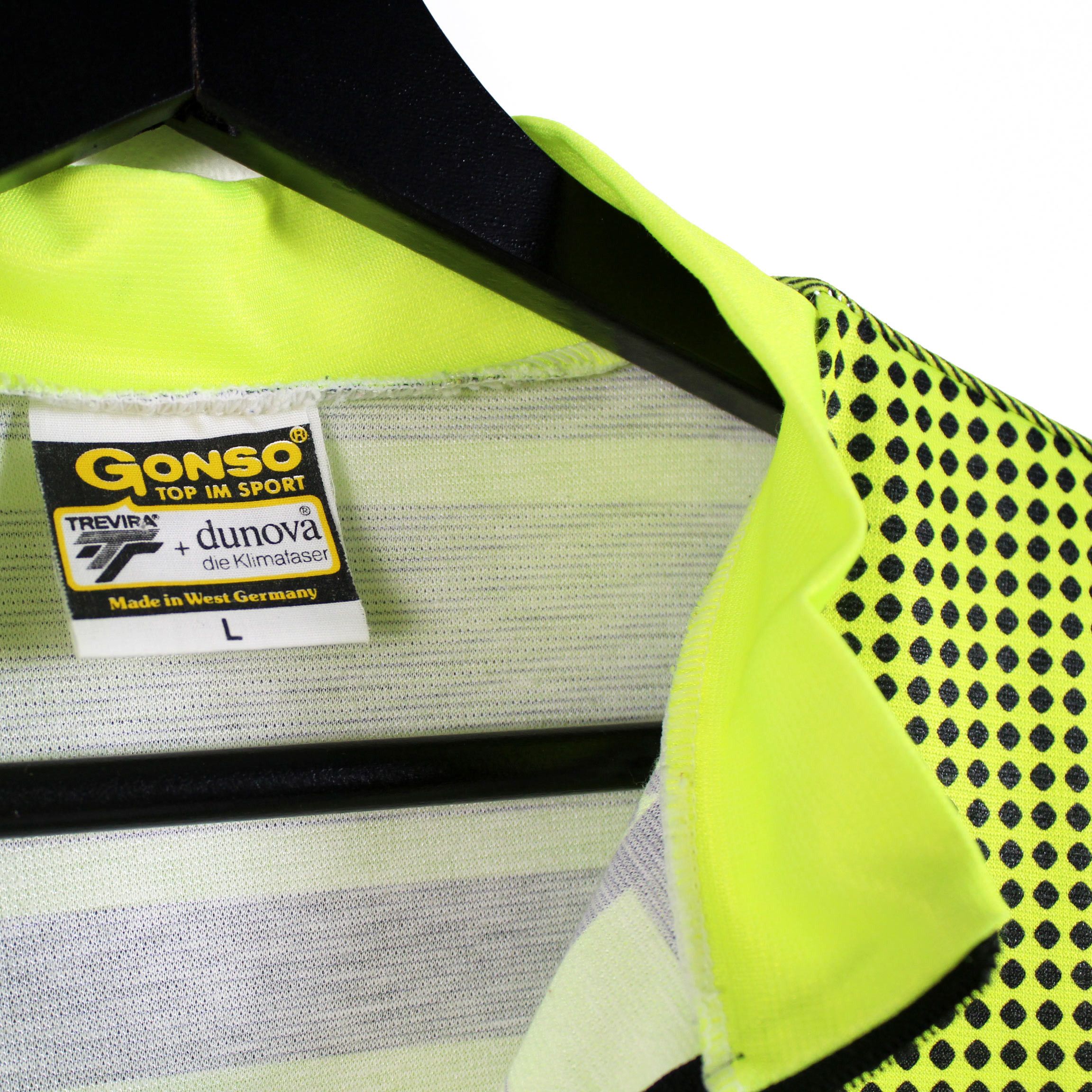 Vintage 80s vintage GONSO cycling jersey rad neon t-shirt tshirt Size XL / US 12-14 / IT 48-50 - 4 Thumbnail