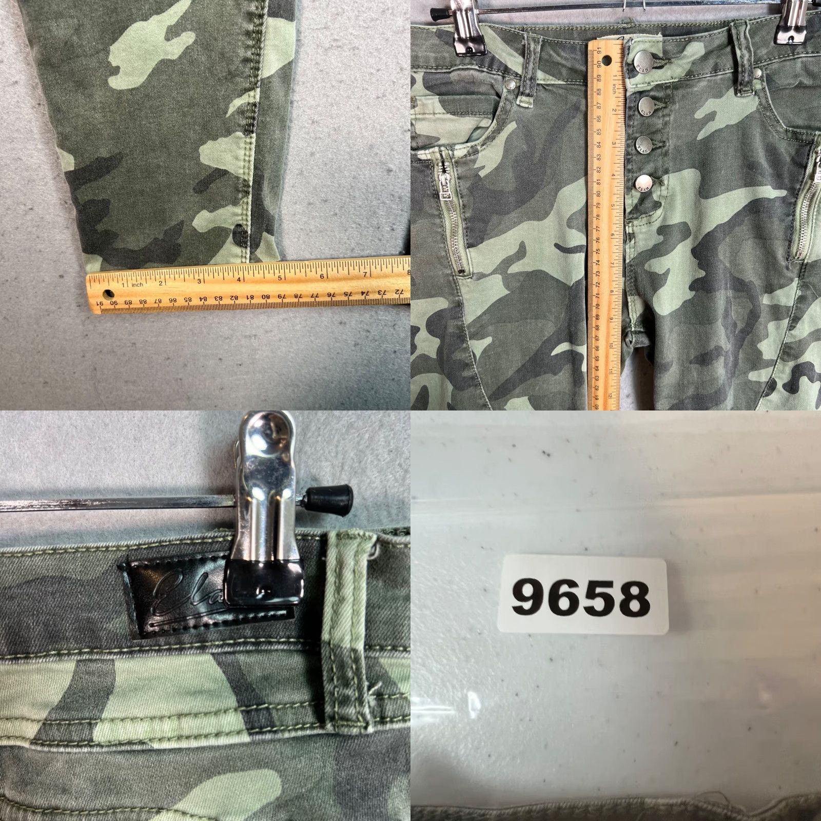 Vintage VINTAGE Elan Women's Skinny Camo Jeans Size Medium Cotton Blend Zipper Pocket Green 2000s Size 32" / US 10 / IT 46 - 8 Thumbnail