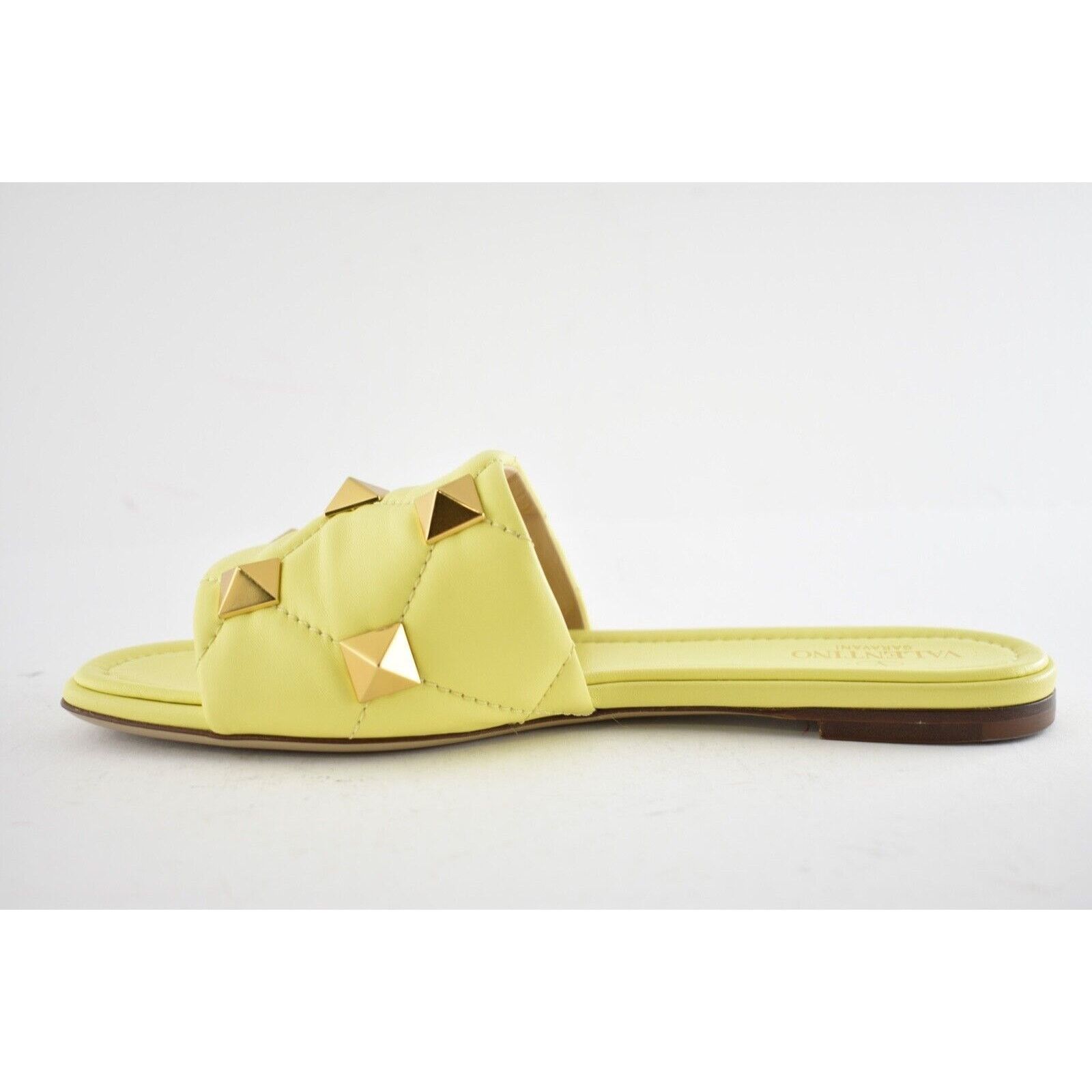 Valentino Valentino Rockstud Roman Stud Lime Yellow Leather Quilted Size US 6 / IT 36 - 7 Thumbnail