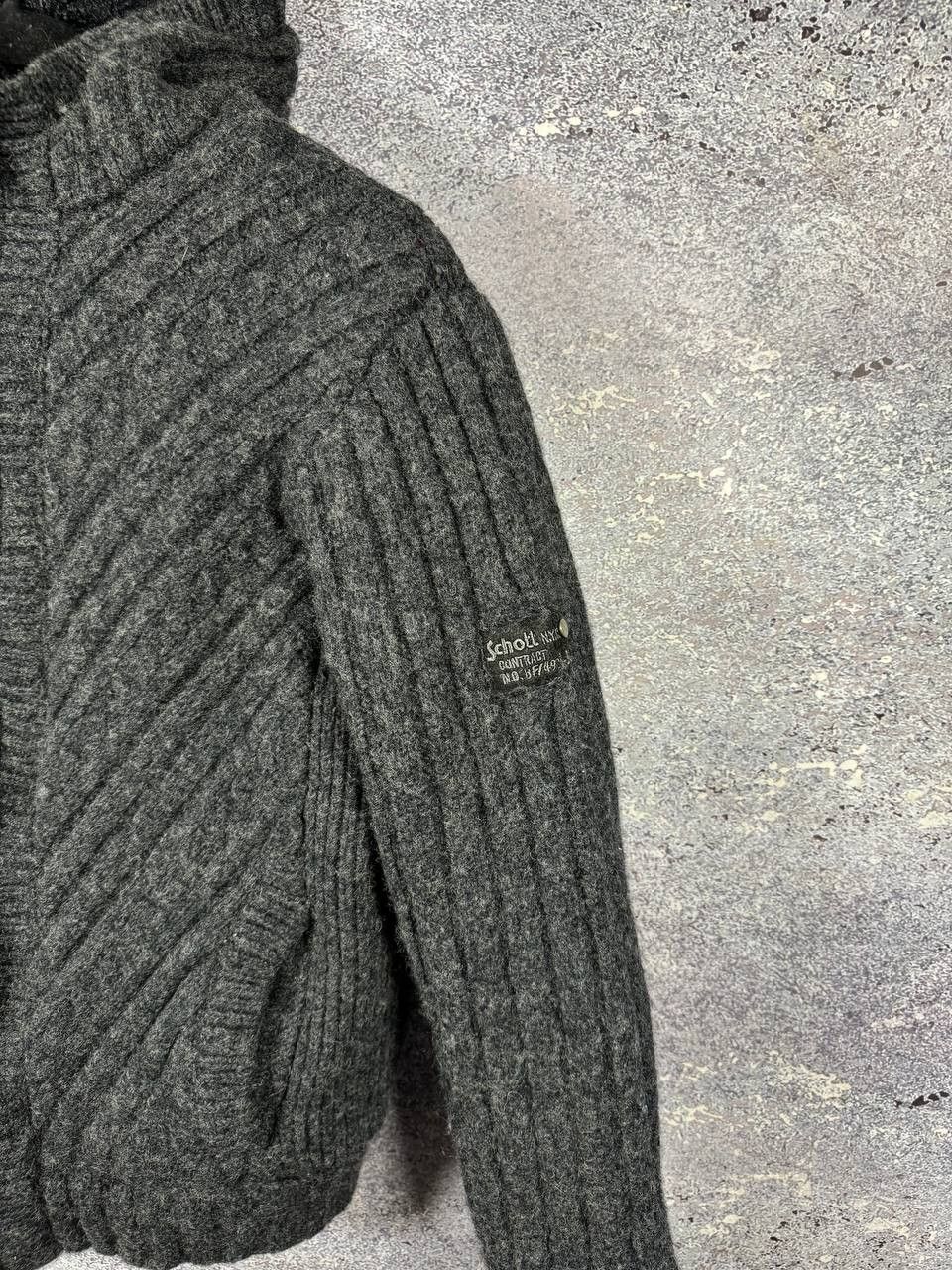 Schott × Vintage Vintage Schott NYC Wool Hooded Gray Jacket Large Military Size L / US 10 / IT 46 - 3 Thumbnail