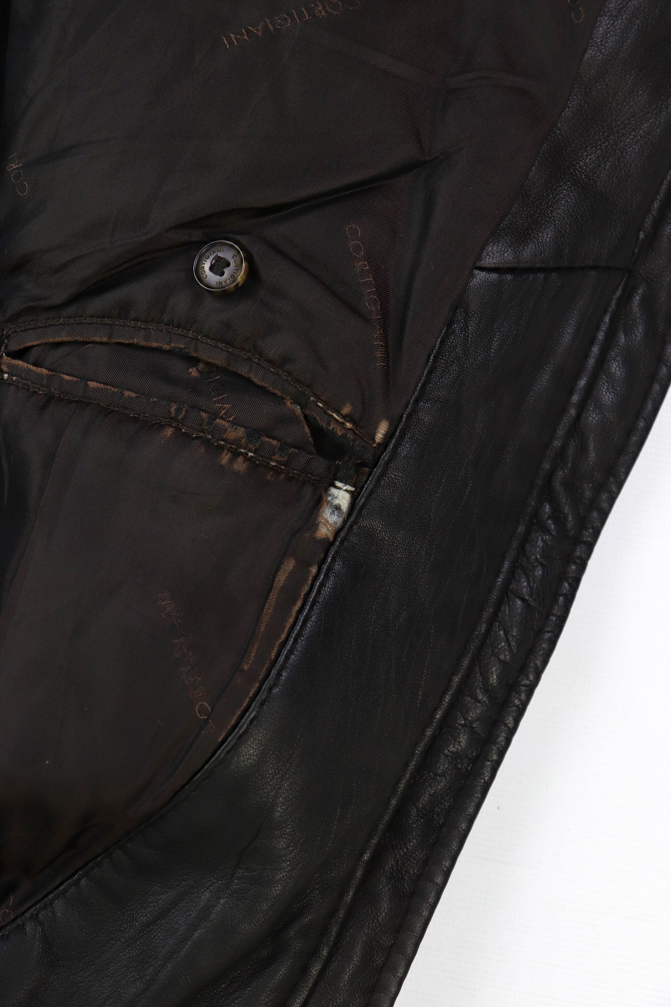 Cortigiani CORTIGIANI Faded Dark Brown RiRi Zippers Leather Jacket Size US M / EU 48-50 / 2 - 23 Thumbnail