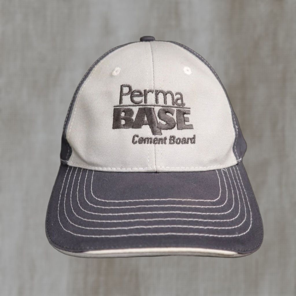 Vintage Lowes Hat Cap PermaBase Plus Cement Board National Gypsum Strapback White Gray Size ONE SIZE - 1 Thumbnail