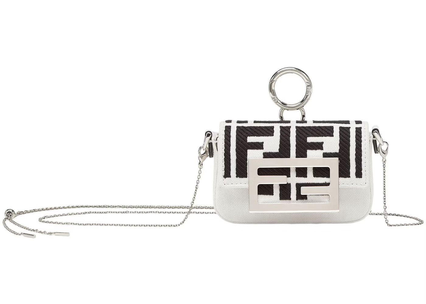 o1loc1c0824 Size: OS / Baguette Charm in Black/White