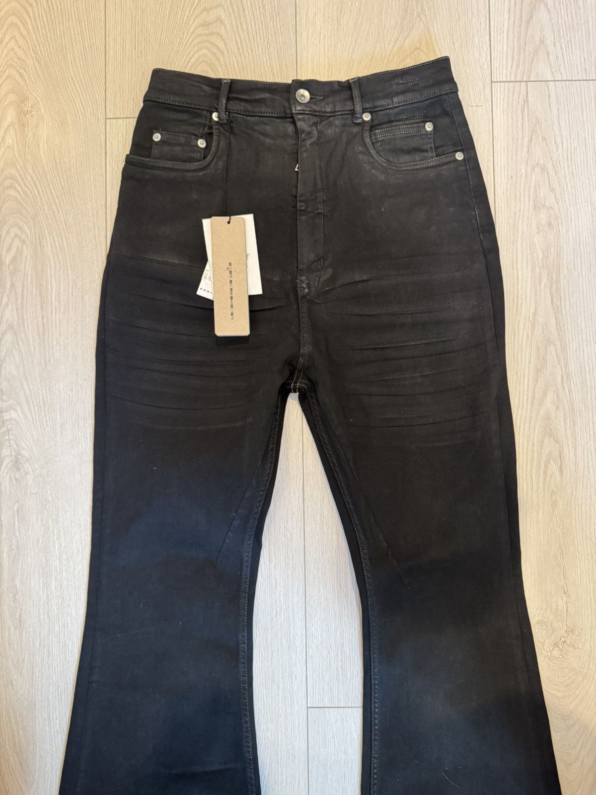 Rick Owens Drkshdw Rick Owens Black Whiskered Flared Jeans Size US 31 - 5 Thumbnail