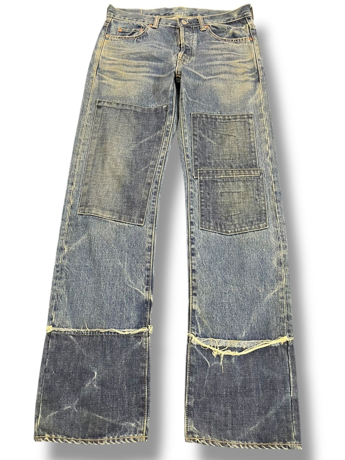 Beauty Beast × Heron Preston Vintage WWL Reconstructed Studded Stars Denim Size US 32 / EU 48 - 1 Thumbnail