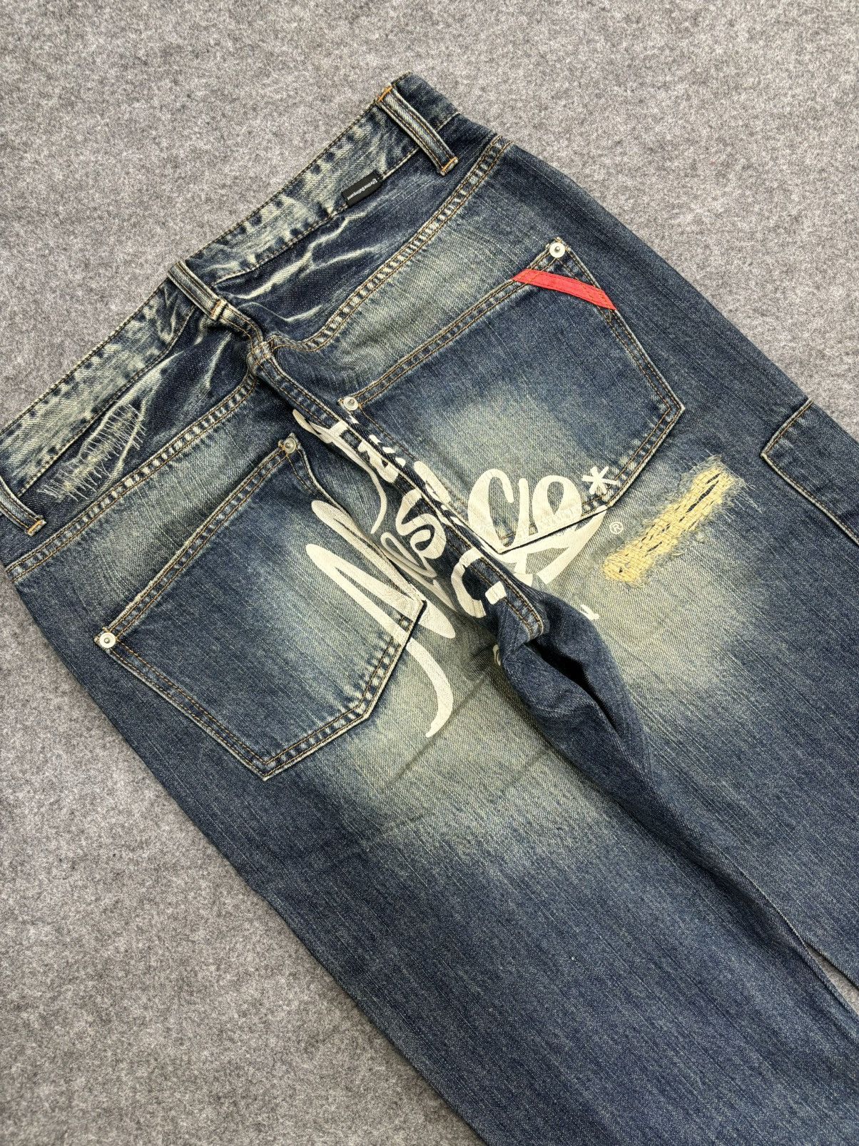 Designer 💥Denim Art💥Artisan MSG Sick Patchwork Stonewash Denim F553 Size US 31 - 20 Thumbnail