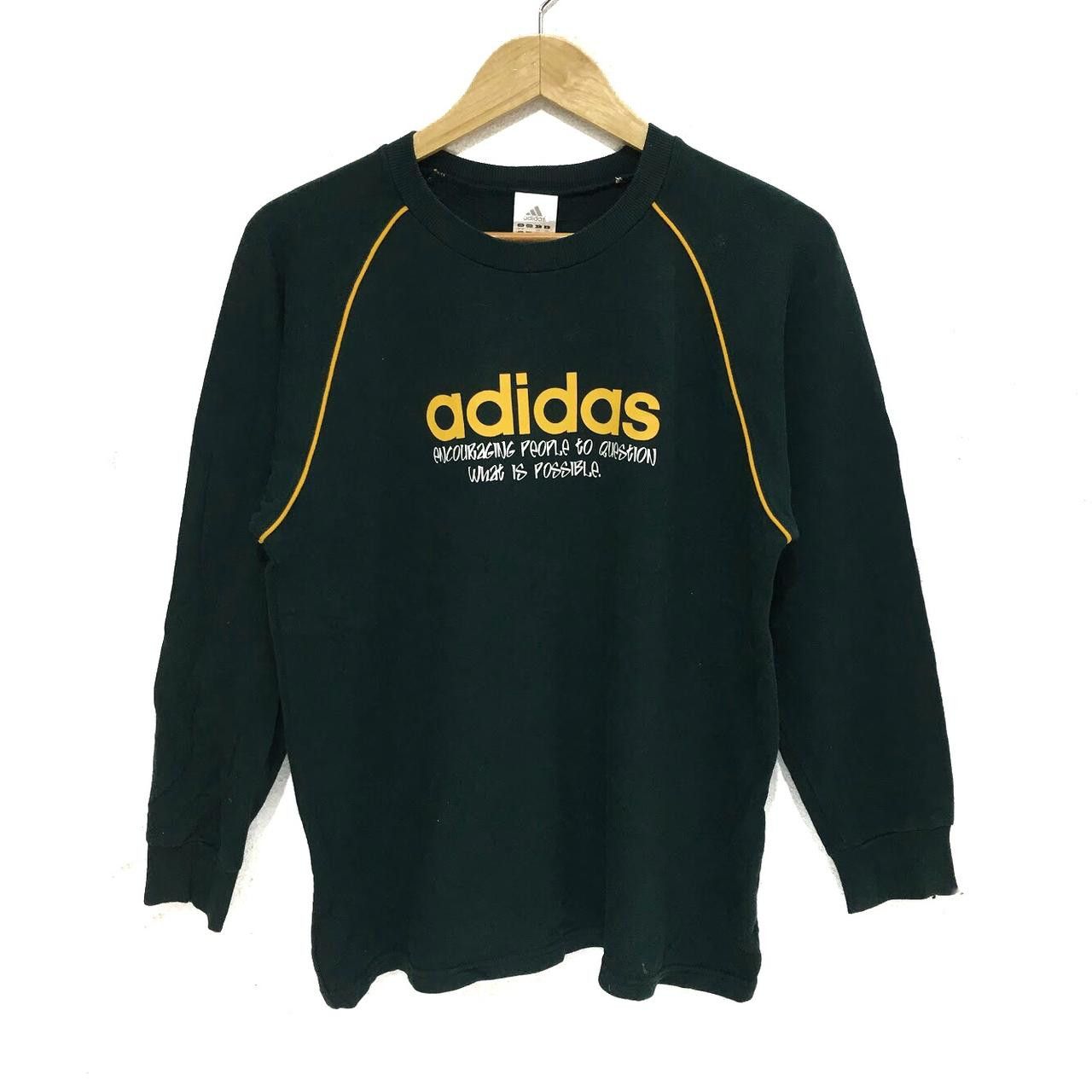 Adidas Vintage ADIDAS Spell Out 3 Stripes Green Crewneck Sweatshirt Size S / US 4 / IT 40 - 1 Thumbnail