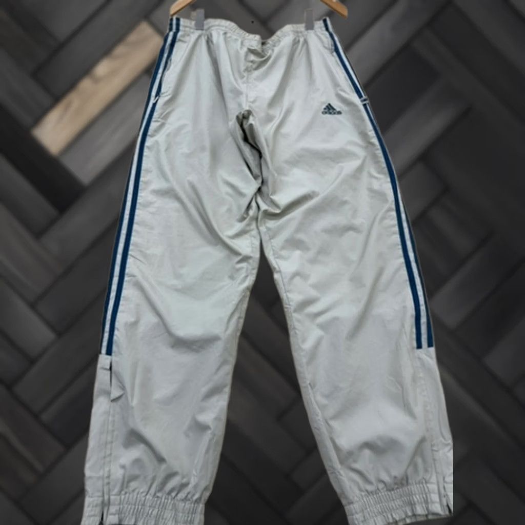 Adidas Adidas Track Pants Men L Grey 3-Stripes Open Hem Size 36" / US 14 / IT 50 - 1 Thumbnail