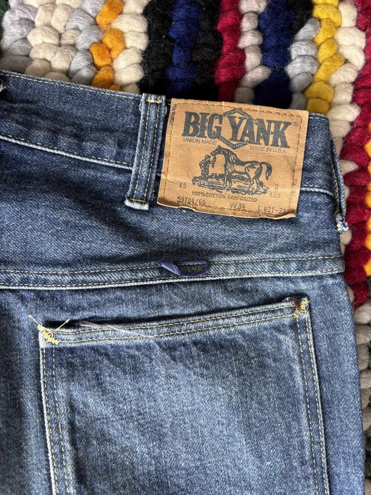 Levi's 1960s Big Yank Denim Dark Wash Size US 32 / EU 48 - 5 Thumbnail