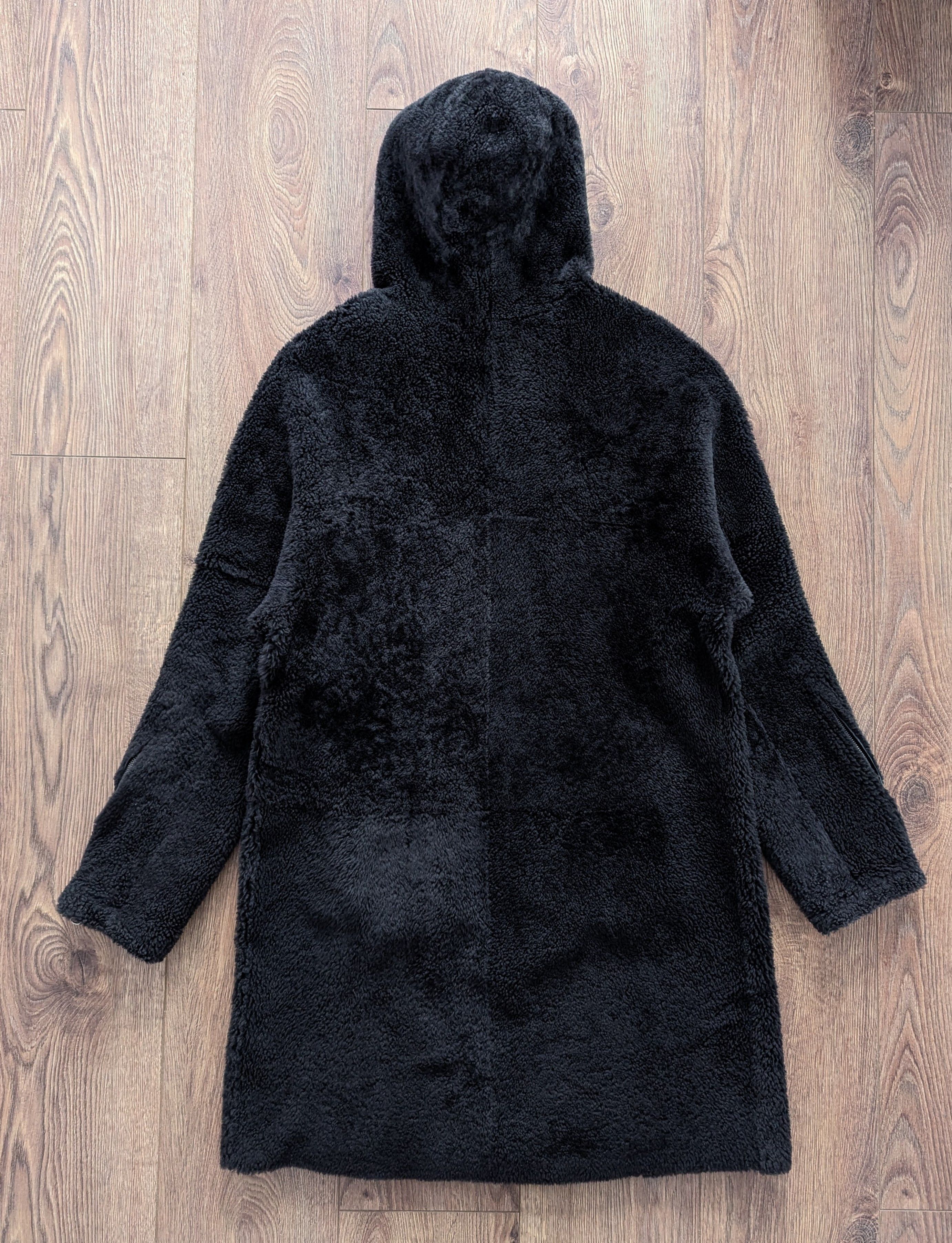 Leather VSP Women's Double Sided 100% Lamb Shearling Hooded Zip Coat Size L / US 10 / IT 46 - 17 Thumbnail