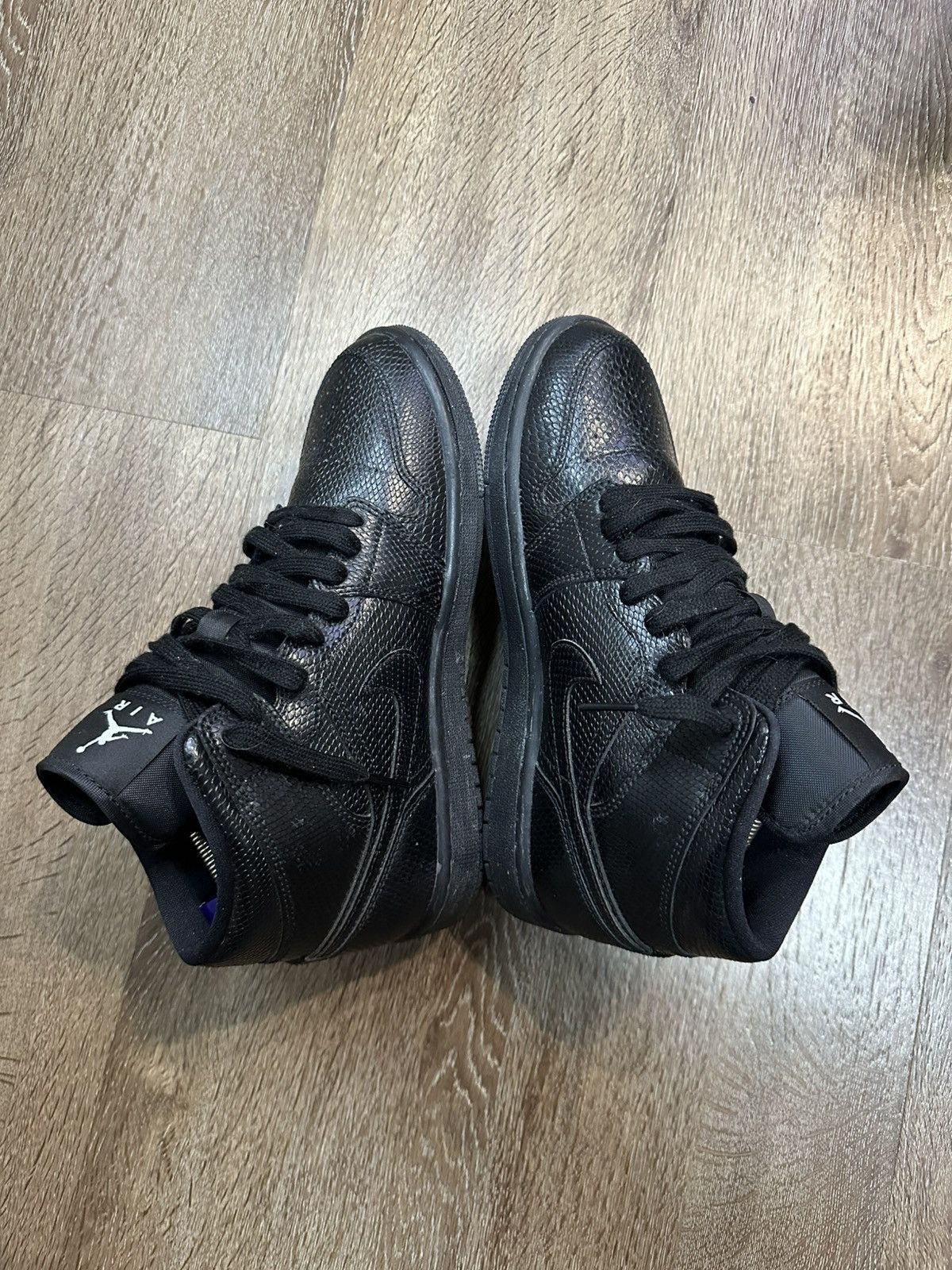 Nike Nike Air Jordan 1 Mid Black Snakeskin Size US 8.5 / IT 38.5 - 5 Thumbnail