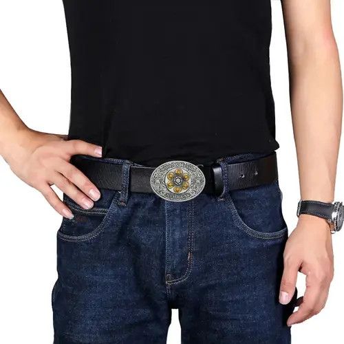 VIBE Oval Western Cowboys Pistol Wheel Belt Buckle Size ONE SIZE - 3 Thumbnail