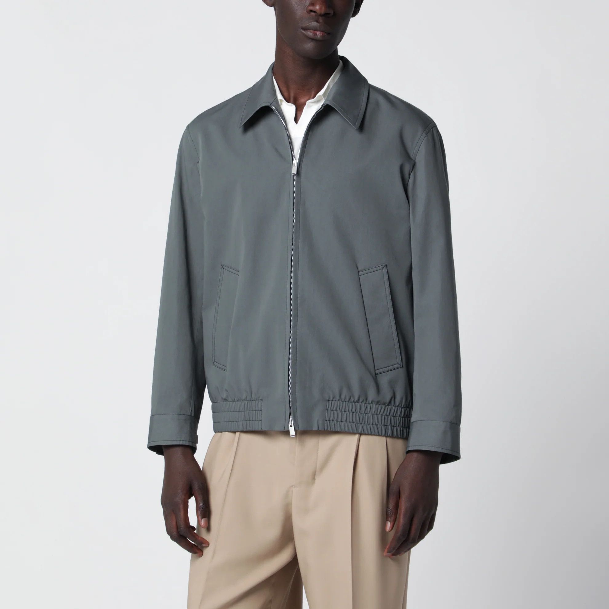 Lardini o1d2blof0526 Cotton Zip Jacket in Gray Size US M / EU 48-50 / 2 - 1 Thumbnail